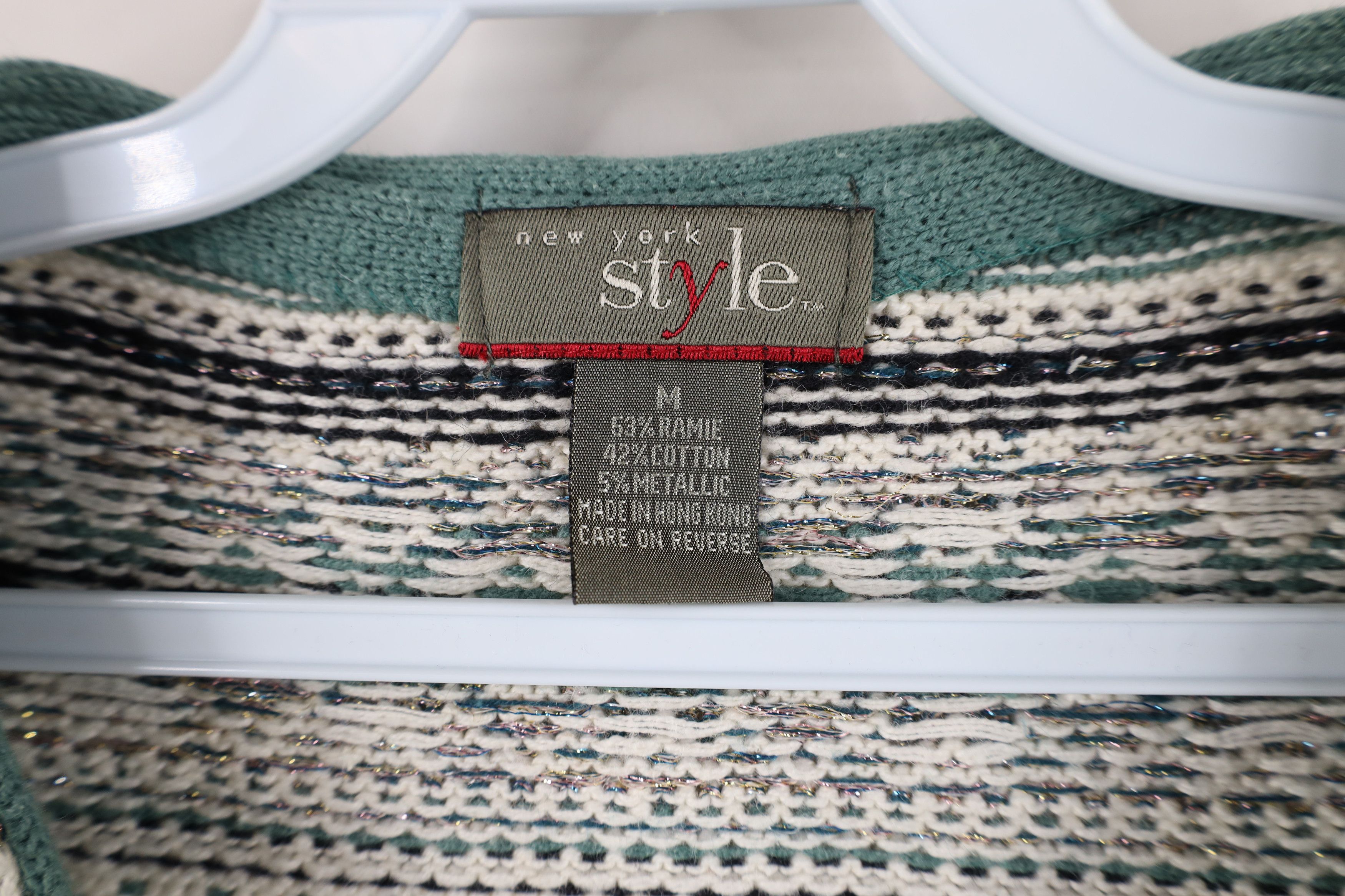 Vintage Vintage 90s Streetwear Metallic Knit Cardigan Sweater Vest Size M / US 6-8 / IT 42-44 - 6 Thumbnail