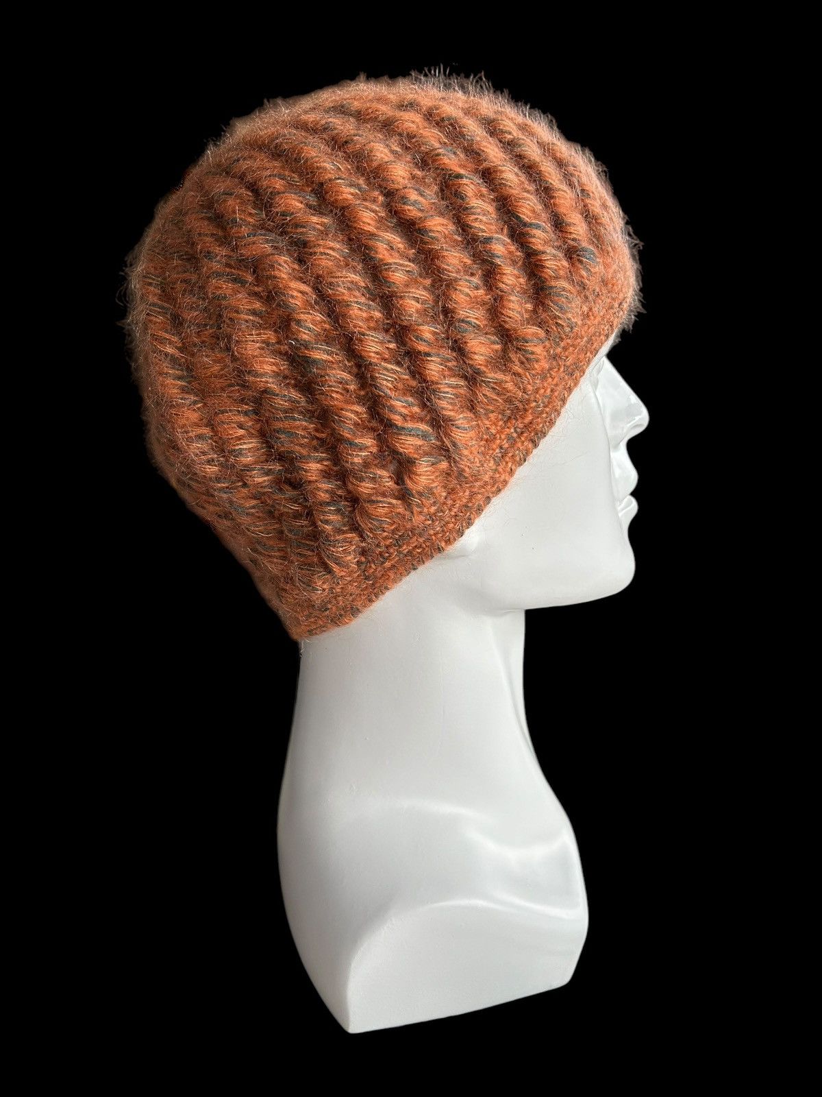 Japanese Brand × Kapital × Vintage Orange Crochet Knitted Handmade Beanie Hats Size ONE SIZE - 3 Thumbnail