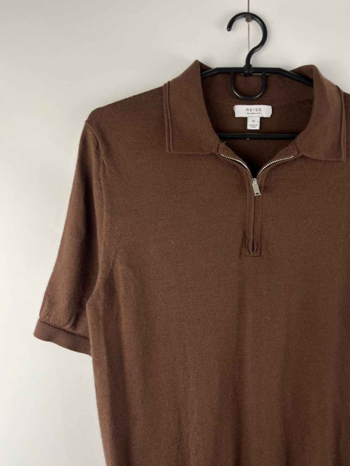 Reiss Reiss Maxwell Solid Merino Wool 1/4 Zip Polo Shirt Size US M / EU 48-50 / 2 - 2 Thumbnail