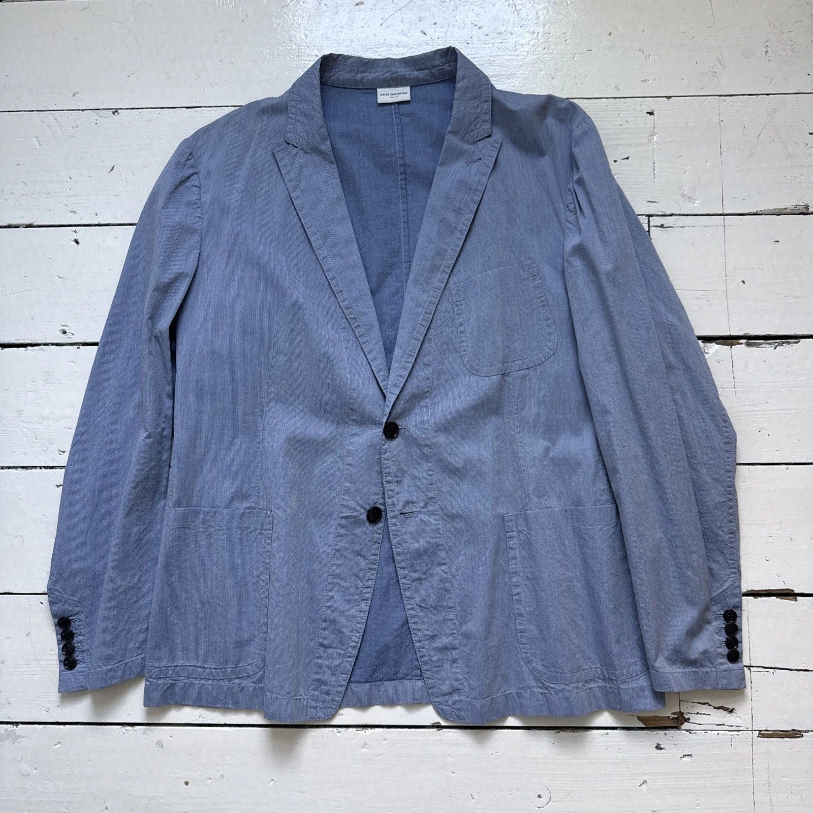 Dries Van Noten Dries Van Noten Finely Striped Cotton Blazer size54 VVGC Size 54R - 1 Thumbnail