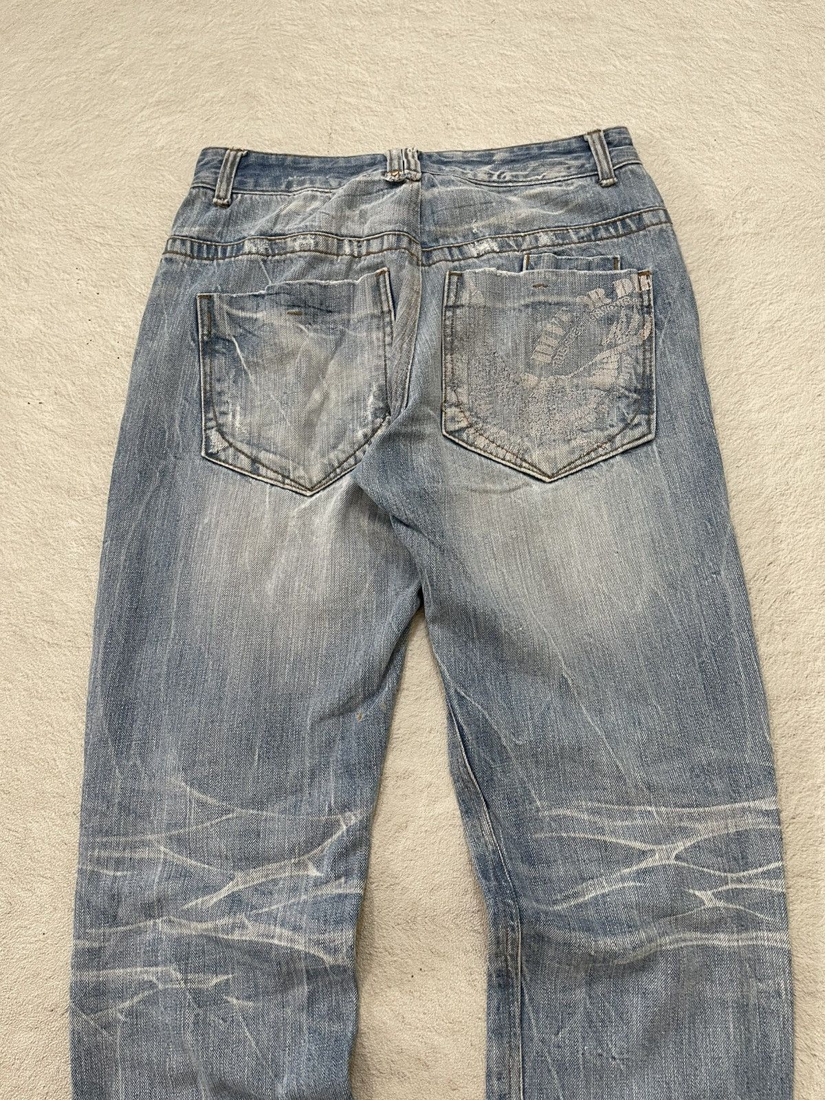Japanese Brand 2000s Diesel Heavy Distressed Washed Ripped Jeans Y2K Japan Size US 28 / EU 44 - 9 Thumbnail