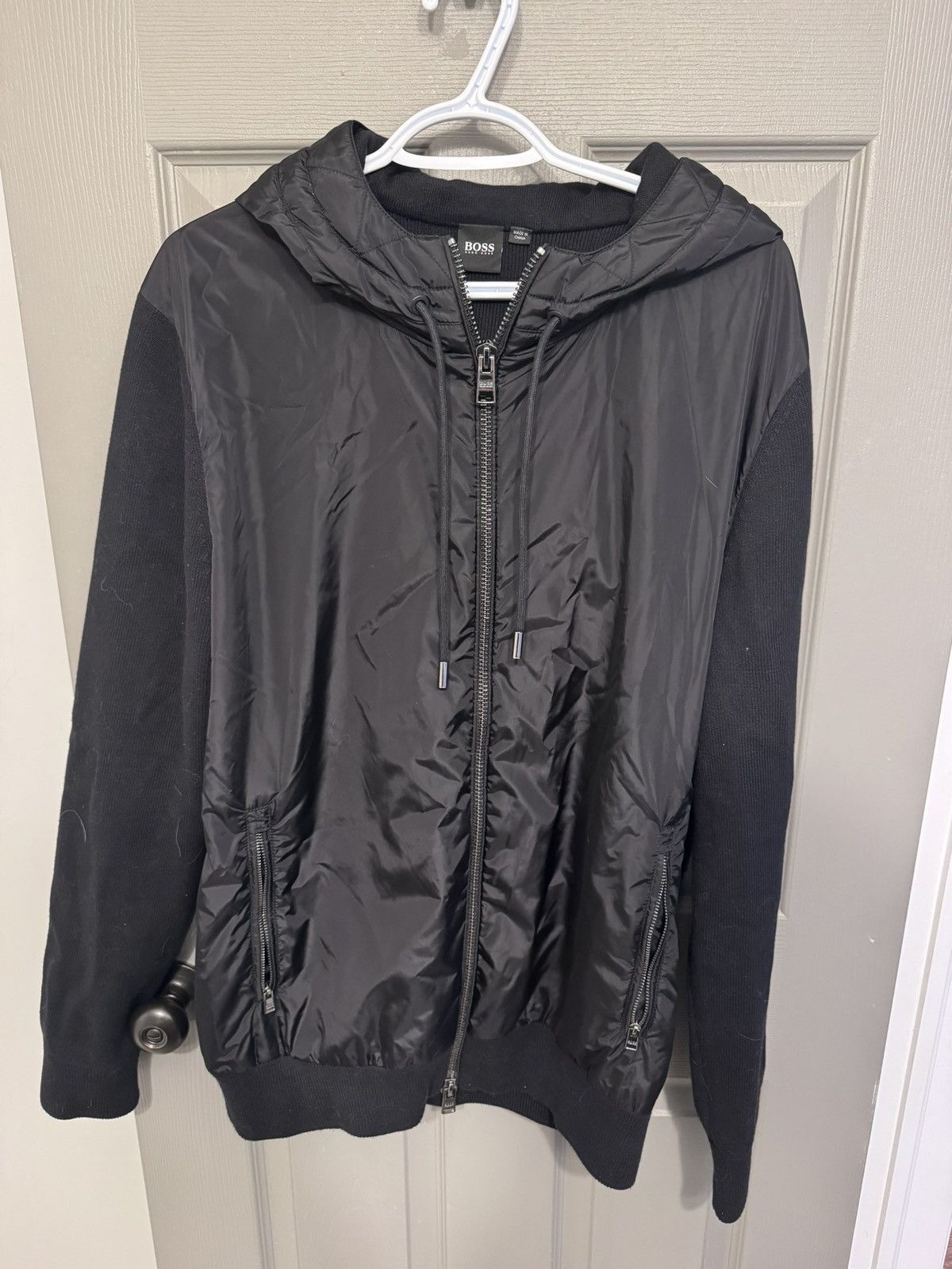 Hugo Boss Hugo Boss Men's Black Hybrid Jacket Size US XL / EU 56 / 4 - 1 Thumbnail