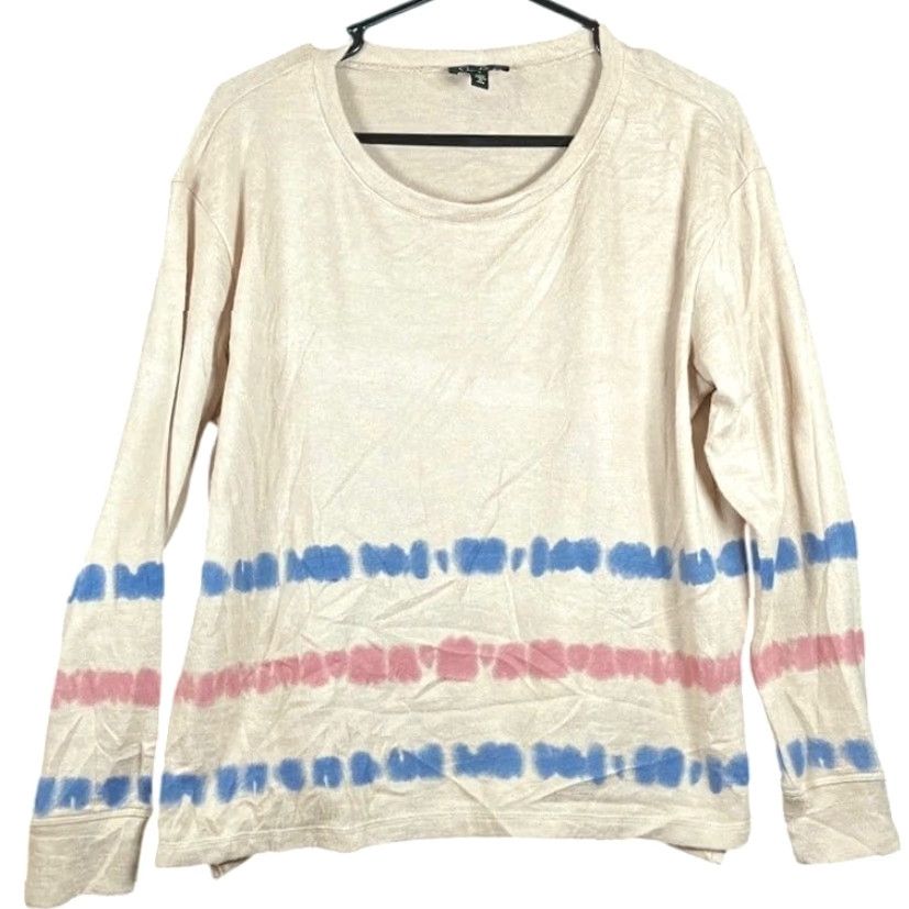 Jessica Simpson Jessica Simpson Womens Shirt Tan Side Split Scoop Neck Long Sleeved Stretch L Shirt Size L / US 10 / IT 46 - 2 Thumbnail