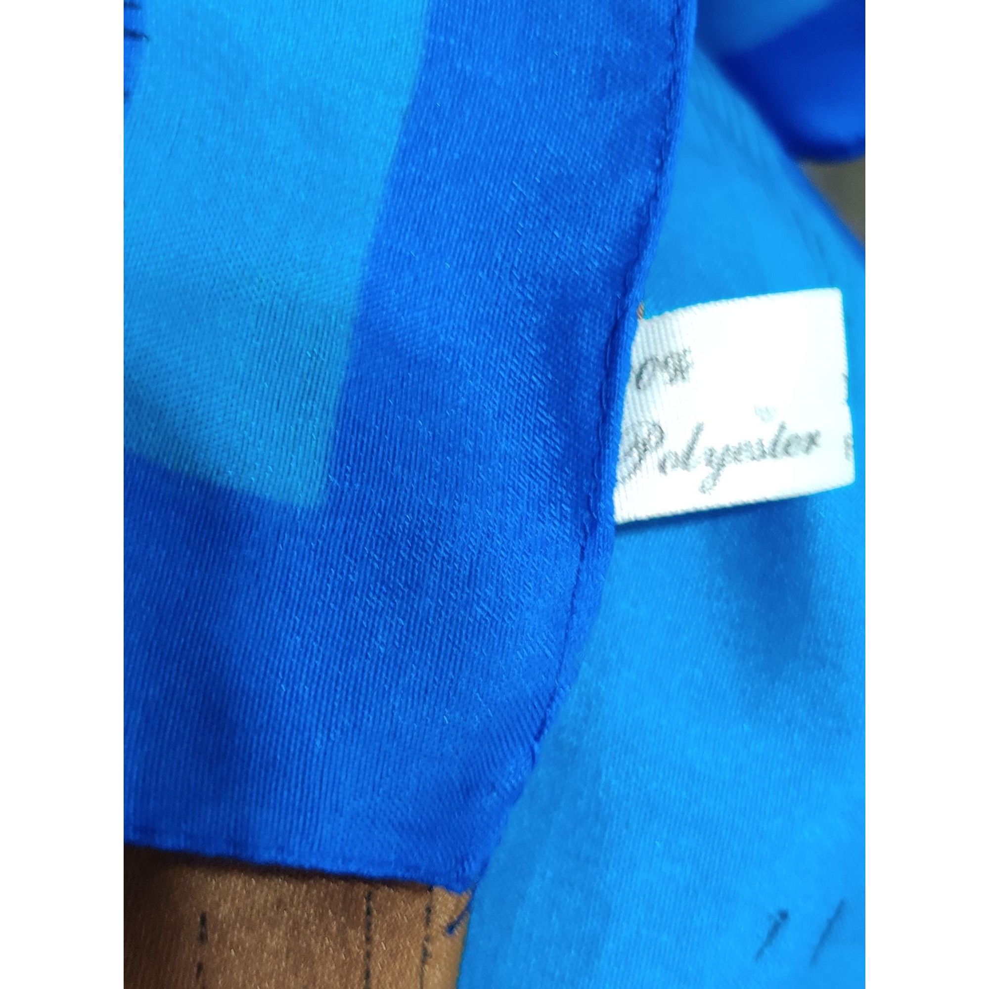 Vintage Womens Blue Abstract Geometric Square Scarf Italian Made Vin Size ONE SIZE - 7 Thumbnail