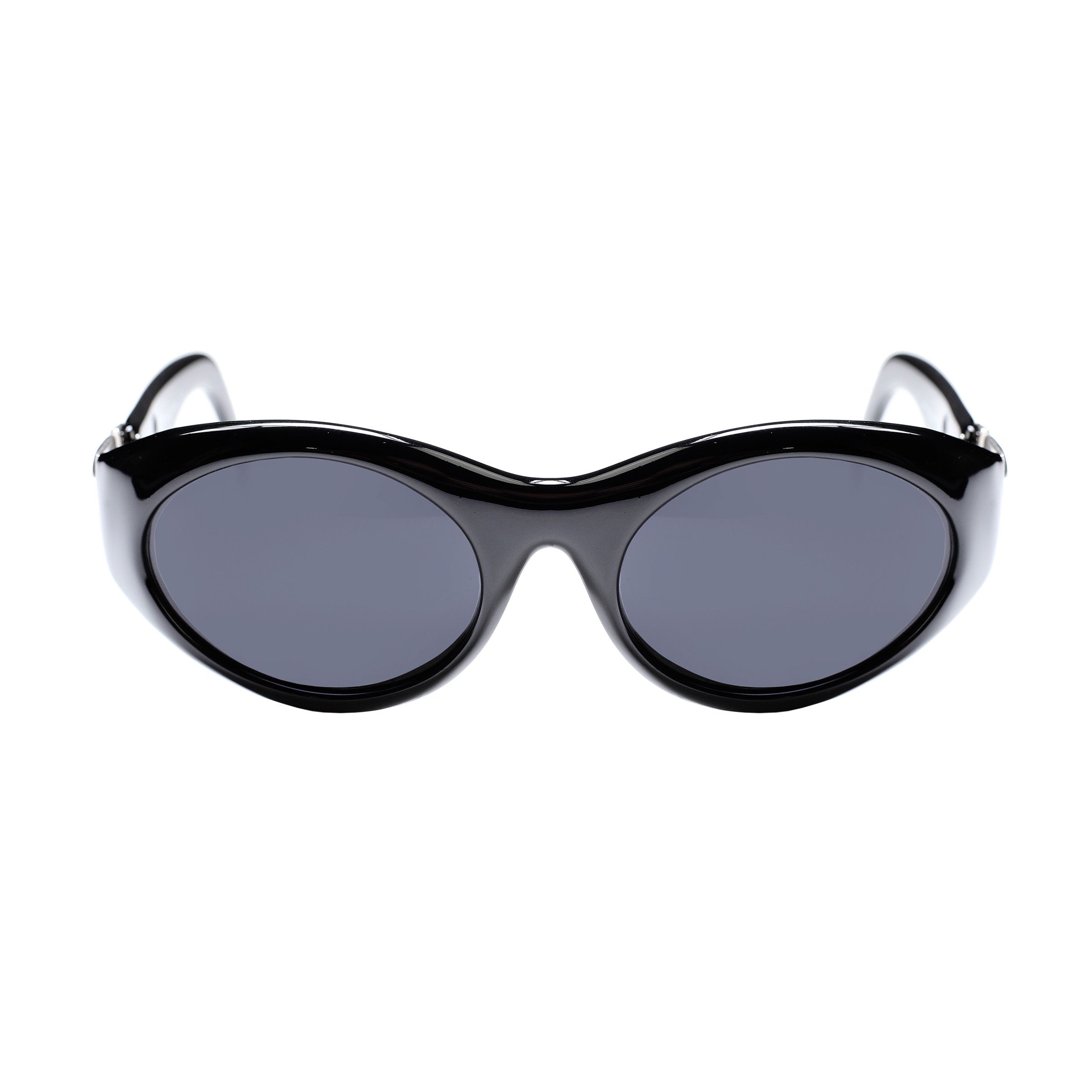 Laura Biagiotti Laura Biagiotti 90s Black Big Logo Sunglasses Size ONE SIZE - 2 Thumbnail