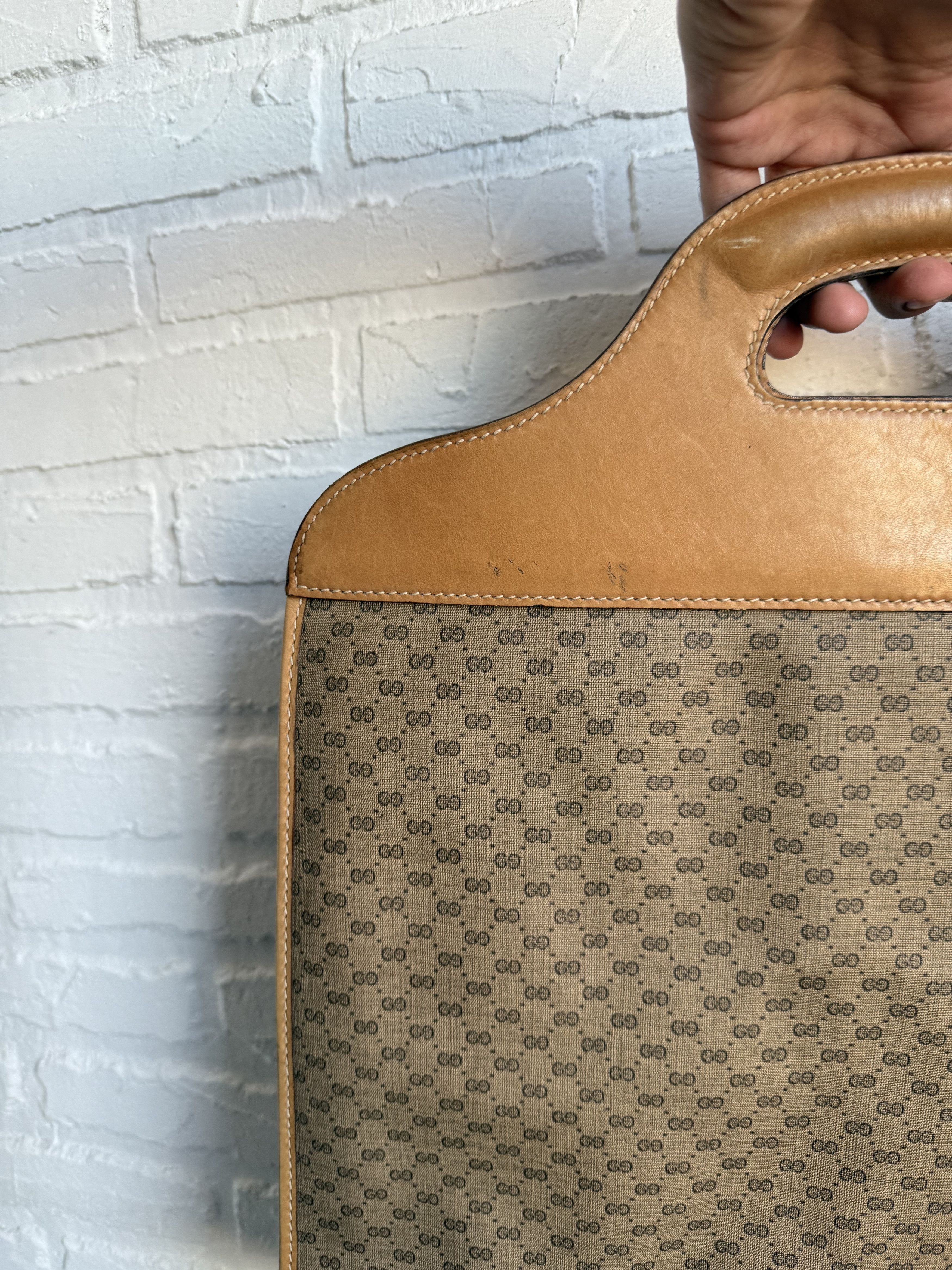 Gucci Vintage 80s Gucci monogram tote bag canvas GG logo Size ONE SIZE - 6 Thumbnail