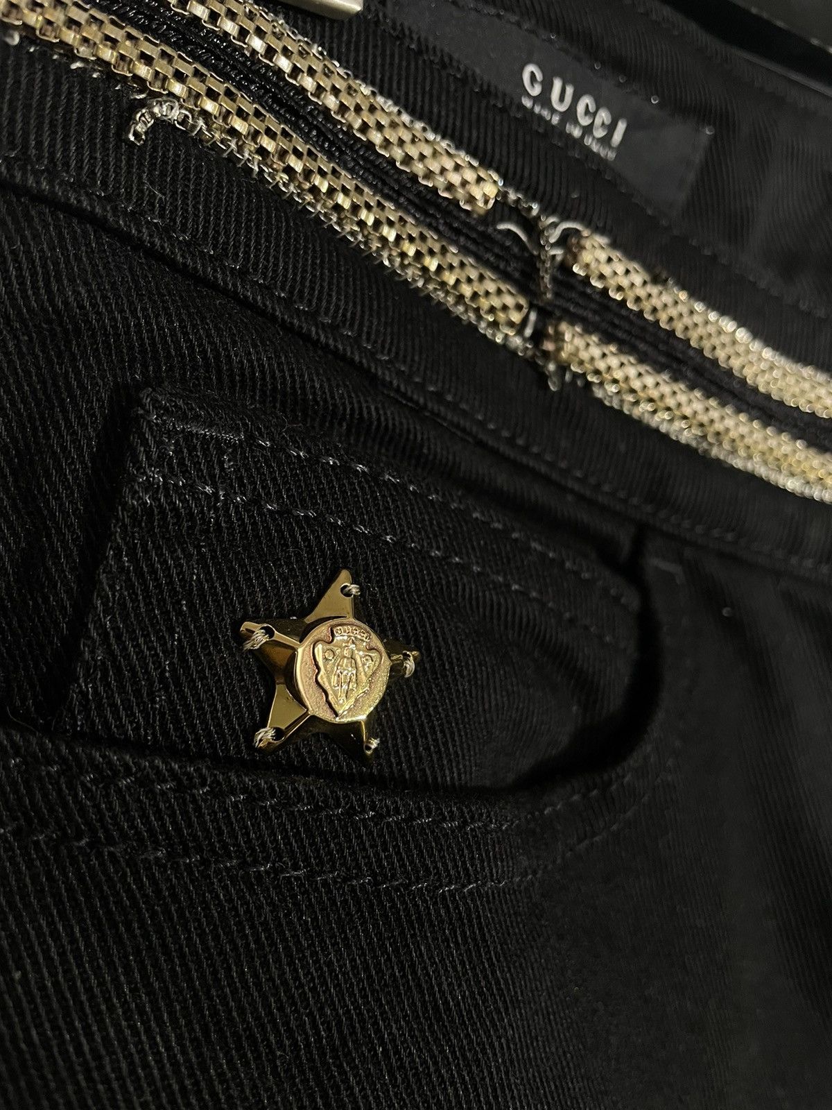 Gucci Gucci Women Black Slim Jeans Gold Fitting LAMPO Size 38 Size 26" / US 2 / IT 38 - 3 Thumbnail