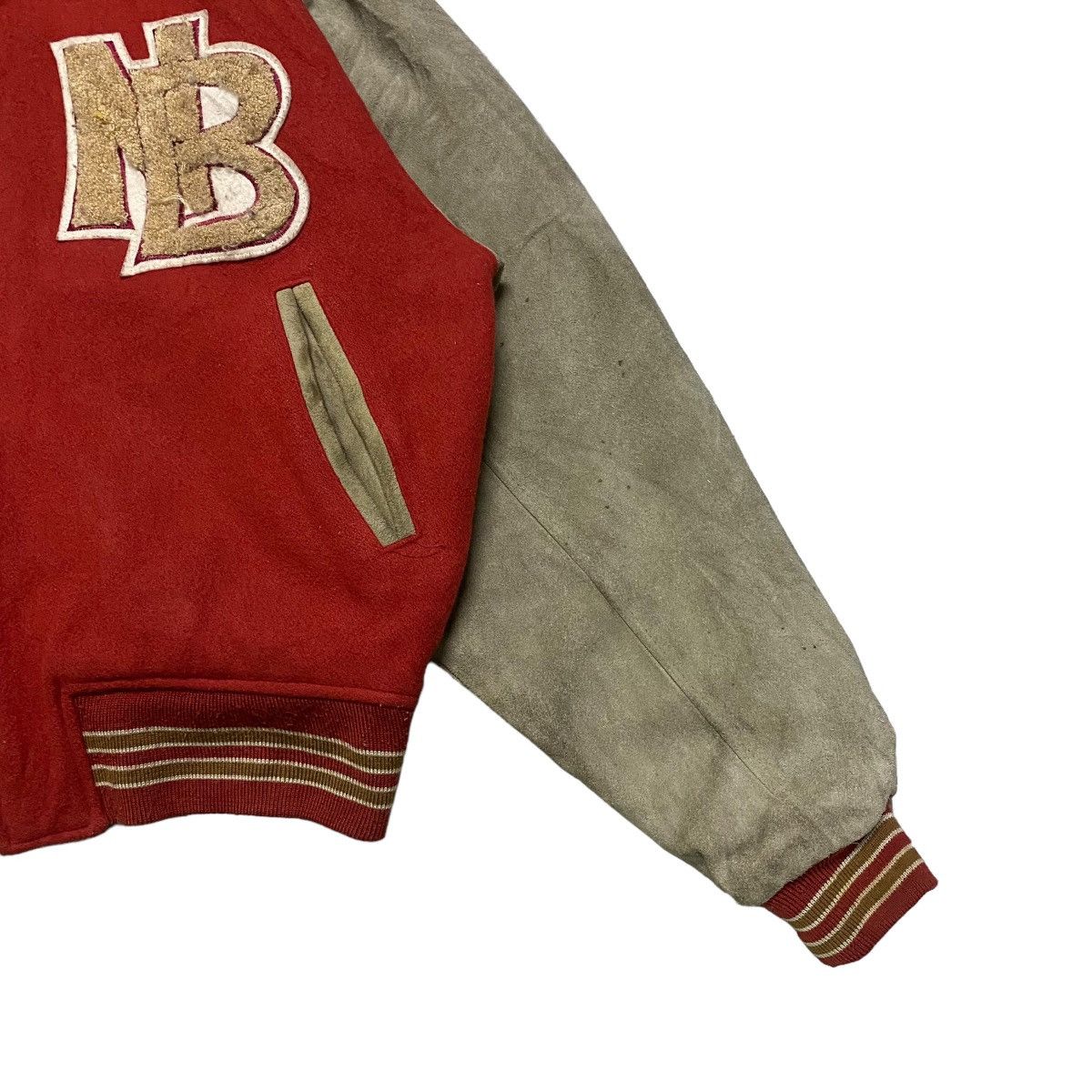 Japanese Brand Vintage NEO BLOOD TOKYO Varsity Hooded Suede Leather Jacket Size US L / EU 52-54 / 3 - 6 Thumbnail