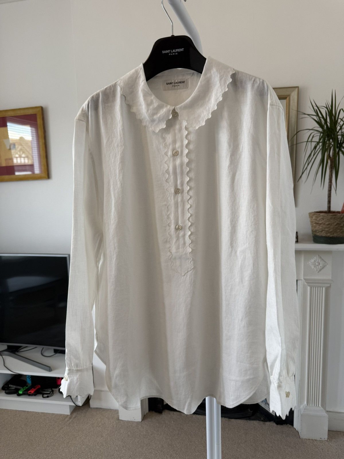 Saint Laurent Paris SS22 Saint Laurent Tunique Bordure Linen Shirt Size US M / EU 48-50 / 2 - 5 Thumbnail