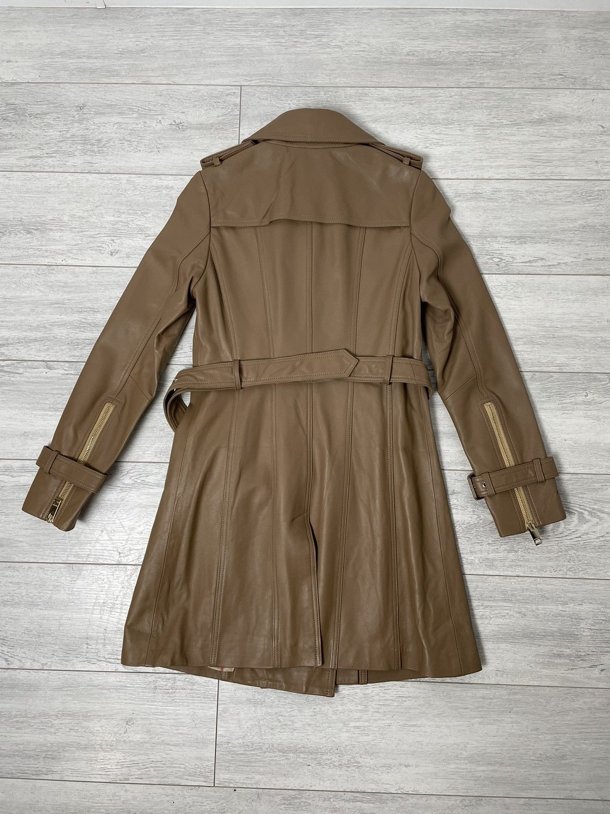 Burberry Burberry London Tench Coat Nova Check Brown Leather women’s Size M / US 6-8 / IT 42-44 - 3 Thumbnail