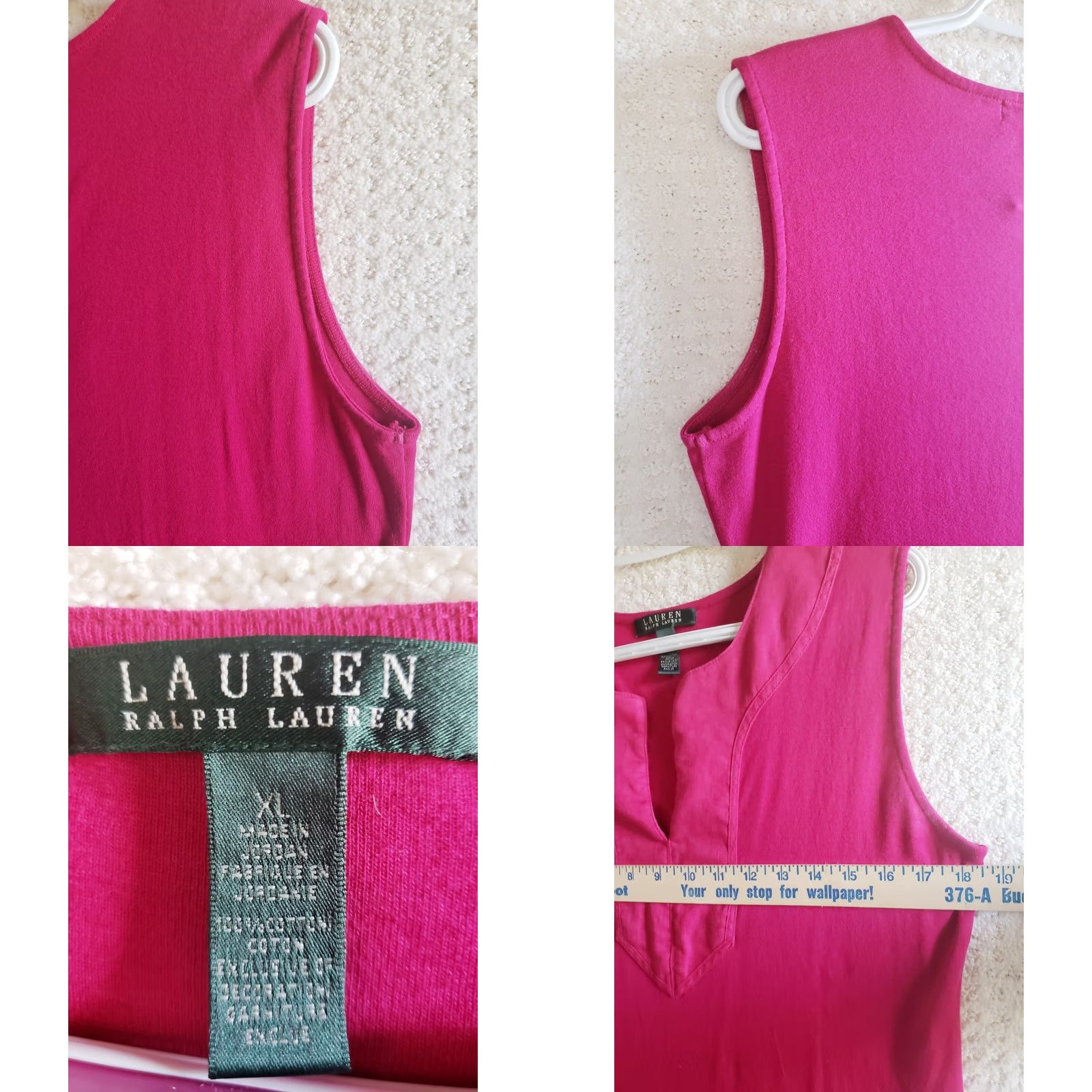Ralph Lauren LAUREN RALPH LAUREN WOMEN'S XL MAGENTA SPLIT V-NECK SLEEVELESS DRESS Size XL / US 12-14 / IT 48-50 - 8 Thumbnail