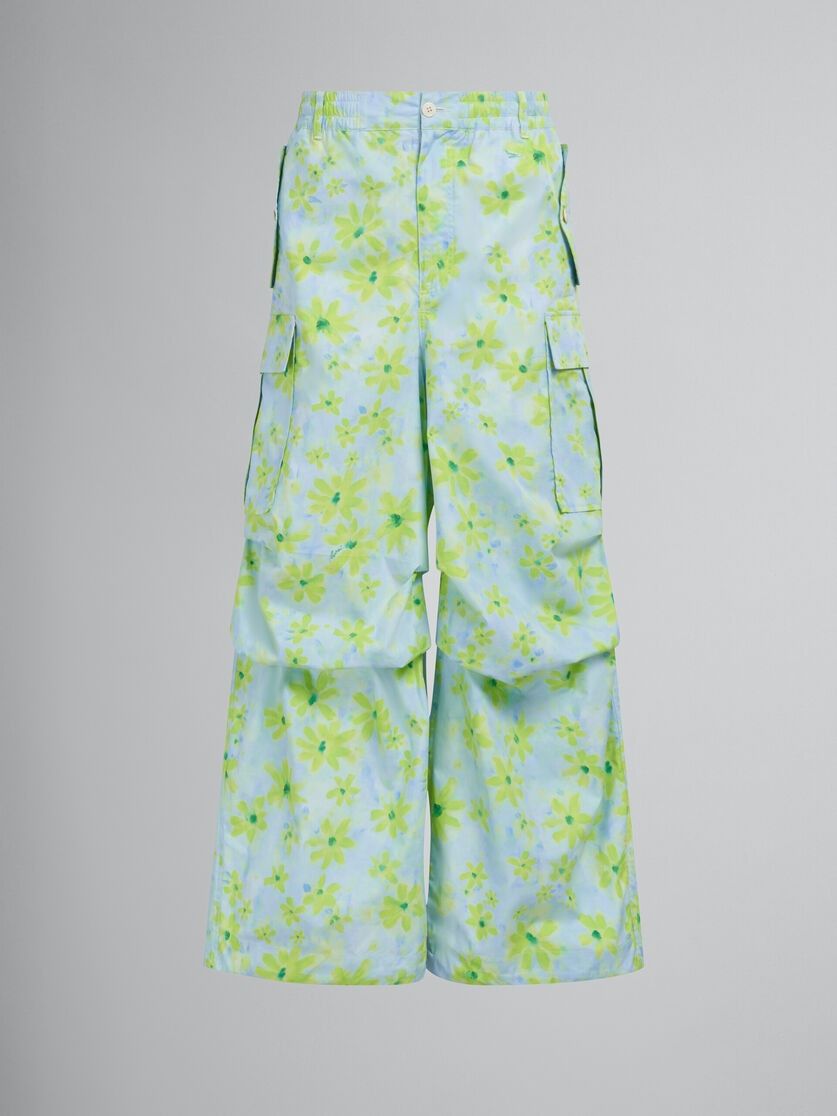 Marni o1w1db10125 Poplin Cargo Pants in Green/Blue Size US 34 / EU 50 - 1 Thumbnail