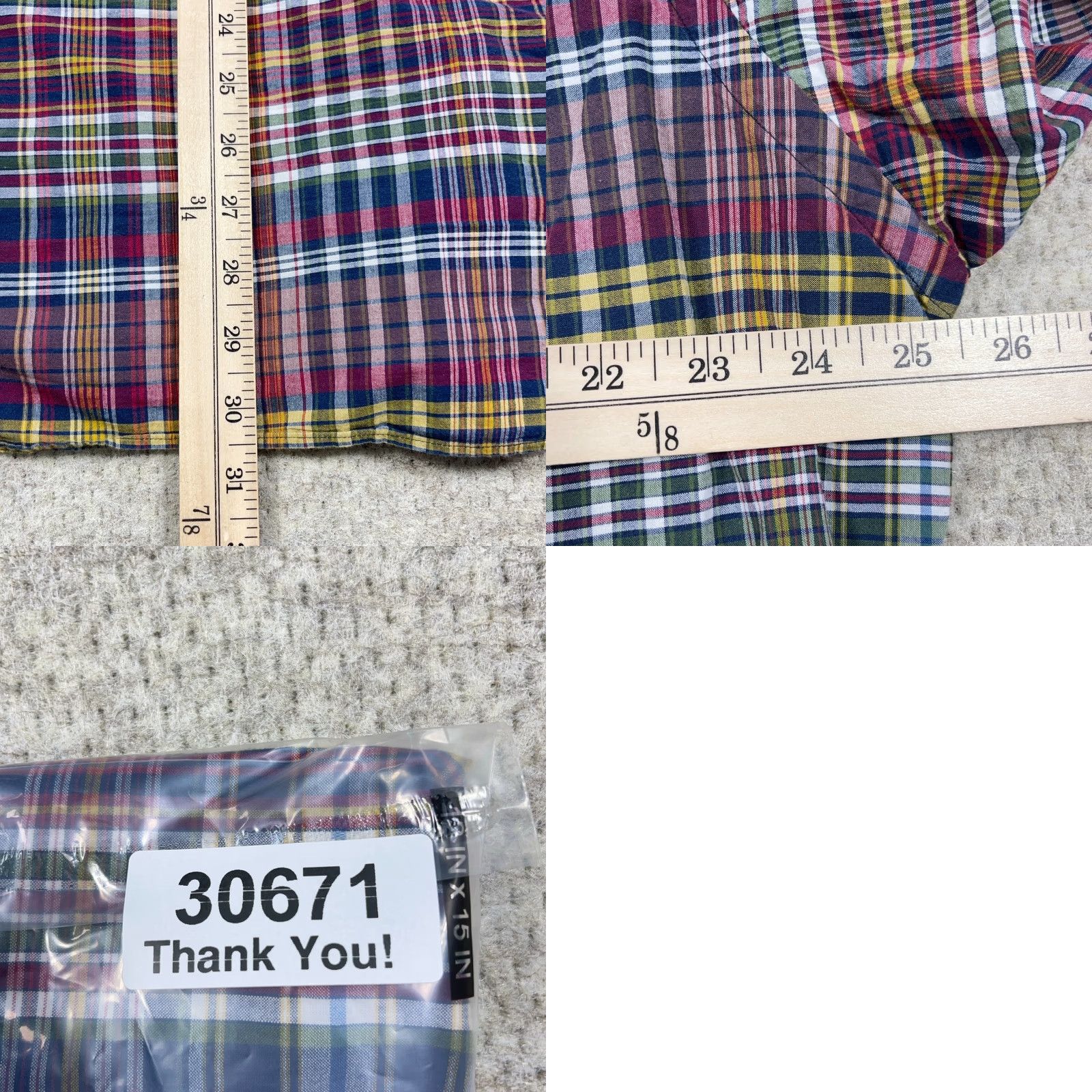 Polo Ralph Lauren Ralph Lauren Shirt Men XL Maroon Blue Plaid Button Up Camp Madras Classic Fit Shirt Size US L / EU 52-54 / 3 - 8 Thumbnail