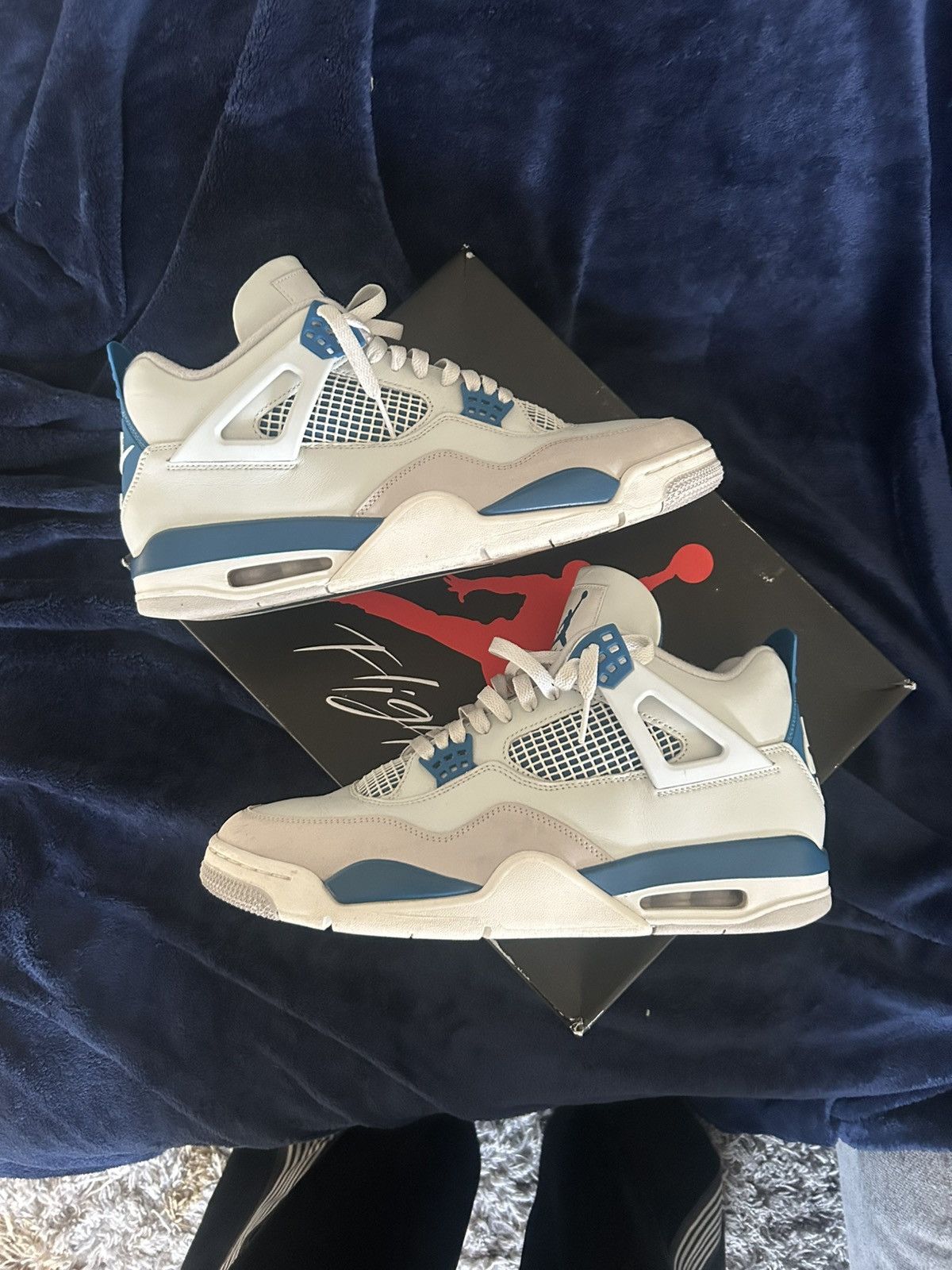 Jordan Brand Jordan 4 Retro Military Blue Size 12.5 Size US 12.5 / EU 45-46 - 1 Thumbnail