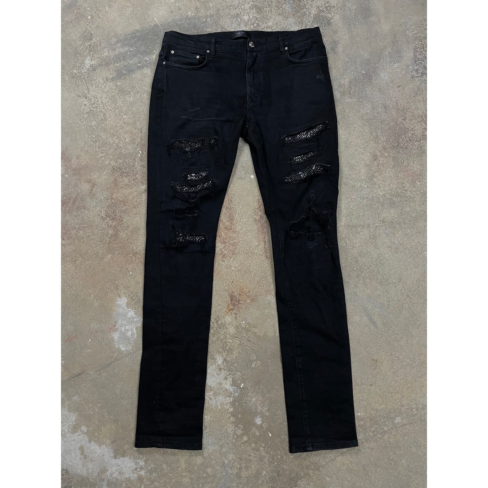 Amiri Amiri Jeans Black Crystal Thrasher Patch Used 36 Size US 36 / EU 52 - 1 Thumbnail