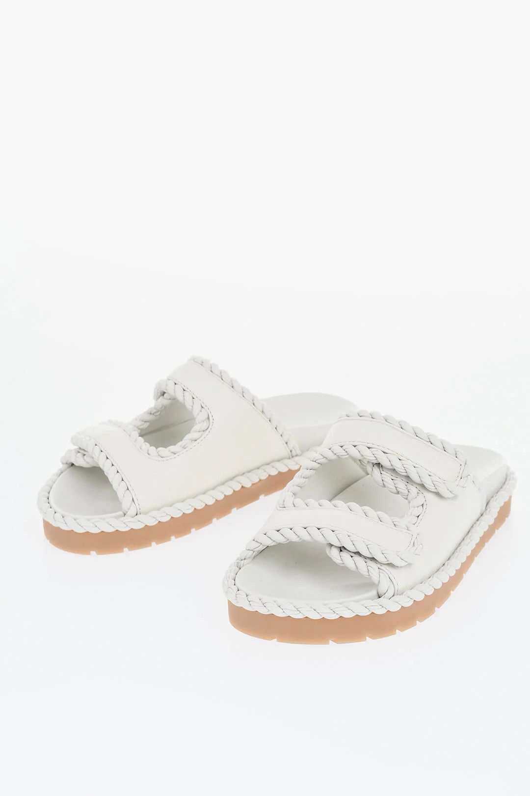 Bottega Veneta og1mm0426 Leather Sandals in White Size US 6 / IT 36 - 4 Thumbnail