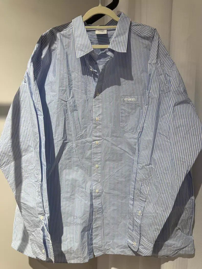 Vetements VETEMENTS Navy and White Striped Shirt Size US M / EU 48-50 / 2 - 1 Thumbnail