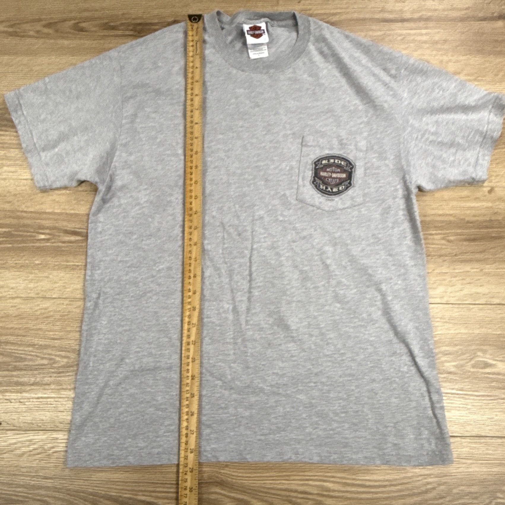 Harley Davidson VINTAGE Harley-Davidson Gray Pocket T Shirt Ride Hard L Men Shirt Smoker Mountain TN 90s? Size US L / EU 52-54 / 3 - 4 Thumbnail