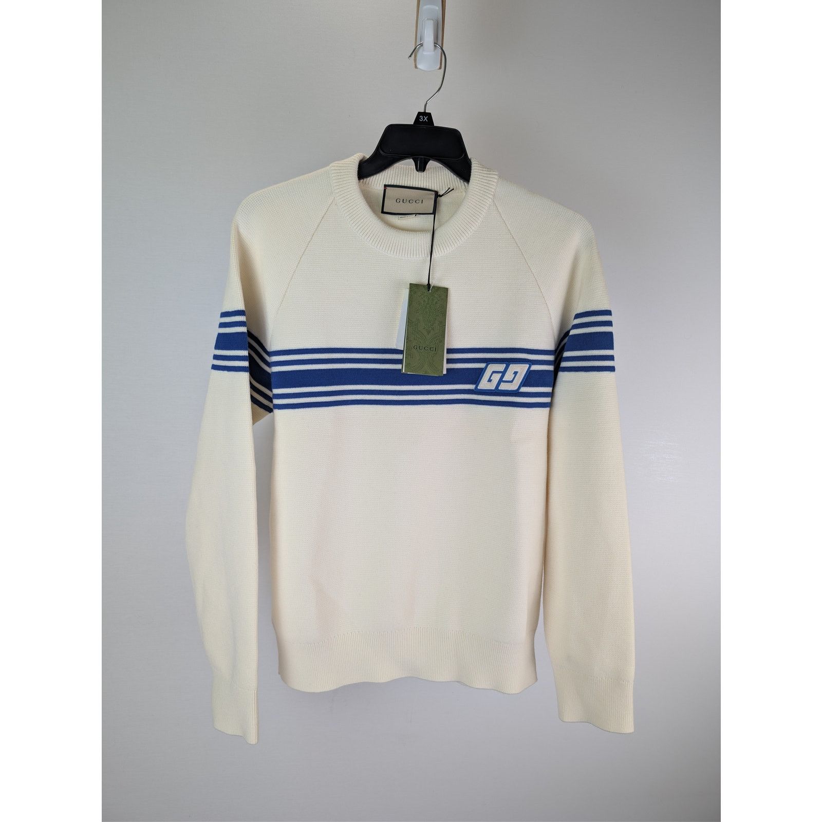 Gucci o1rshd1 Wool Long Sleeve Crewneck Sweatshirt Sweater Ivory Size US L / EU 52-54 / 3 - 7 Thumbnail