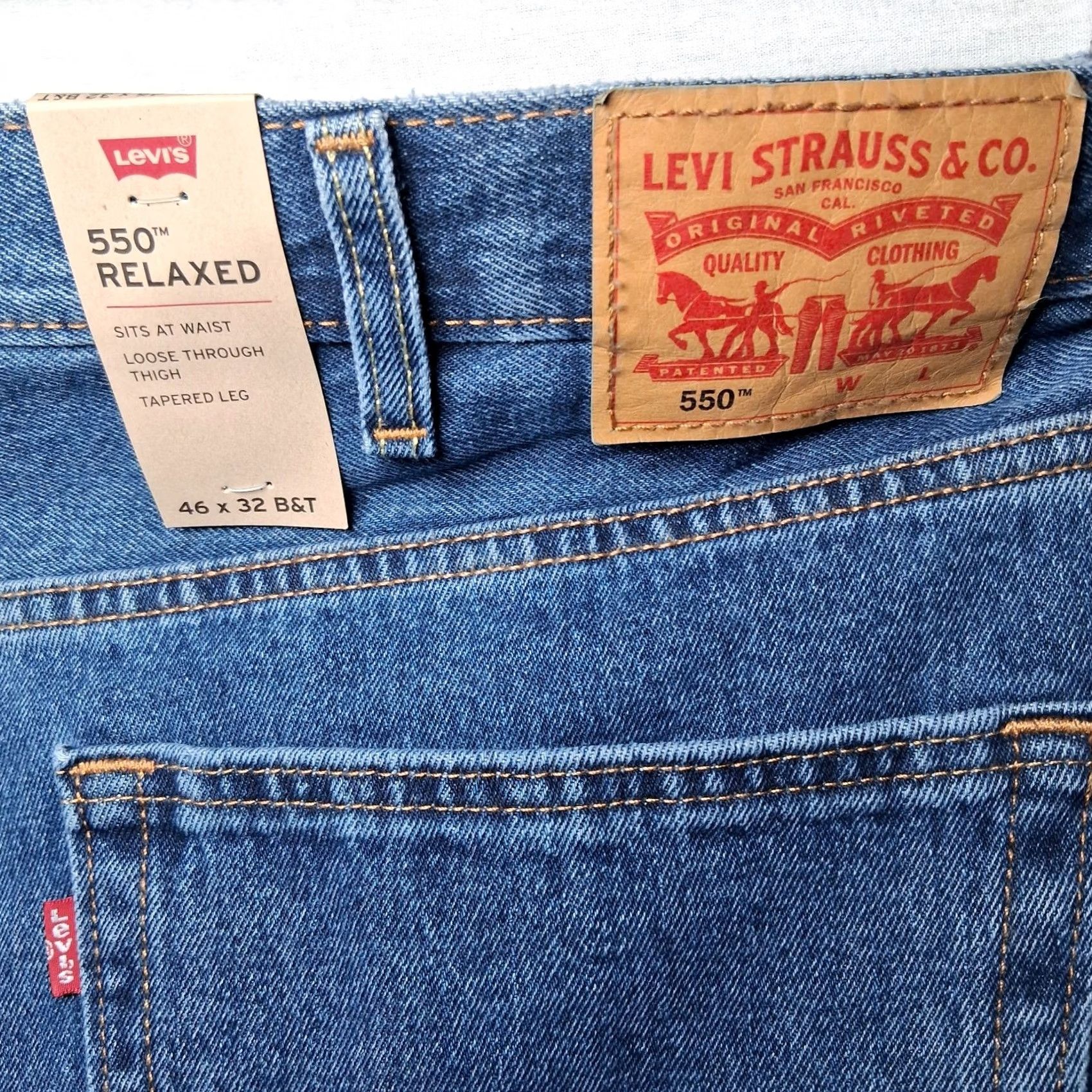 Levi's Levi's 550 Relaxed Jeans Men 46x32 Medium Wash Blue Denim Big And Tall Size US 30 / EU 46 - 7 Thumbnail