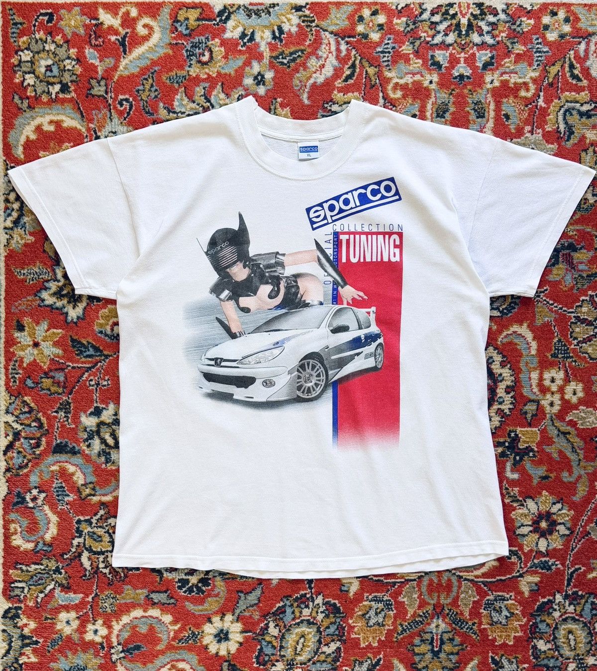 Formula 1 90s Vintage Sparco Pornstar Racing Graphic Tee T Shirt Size US XL / EU 56 / 4 - 3 Thumbnail