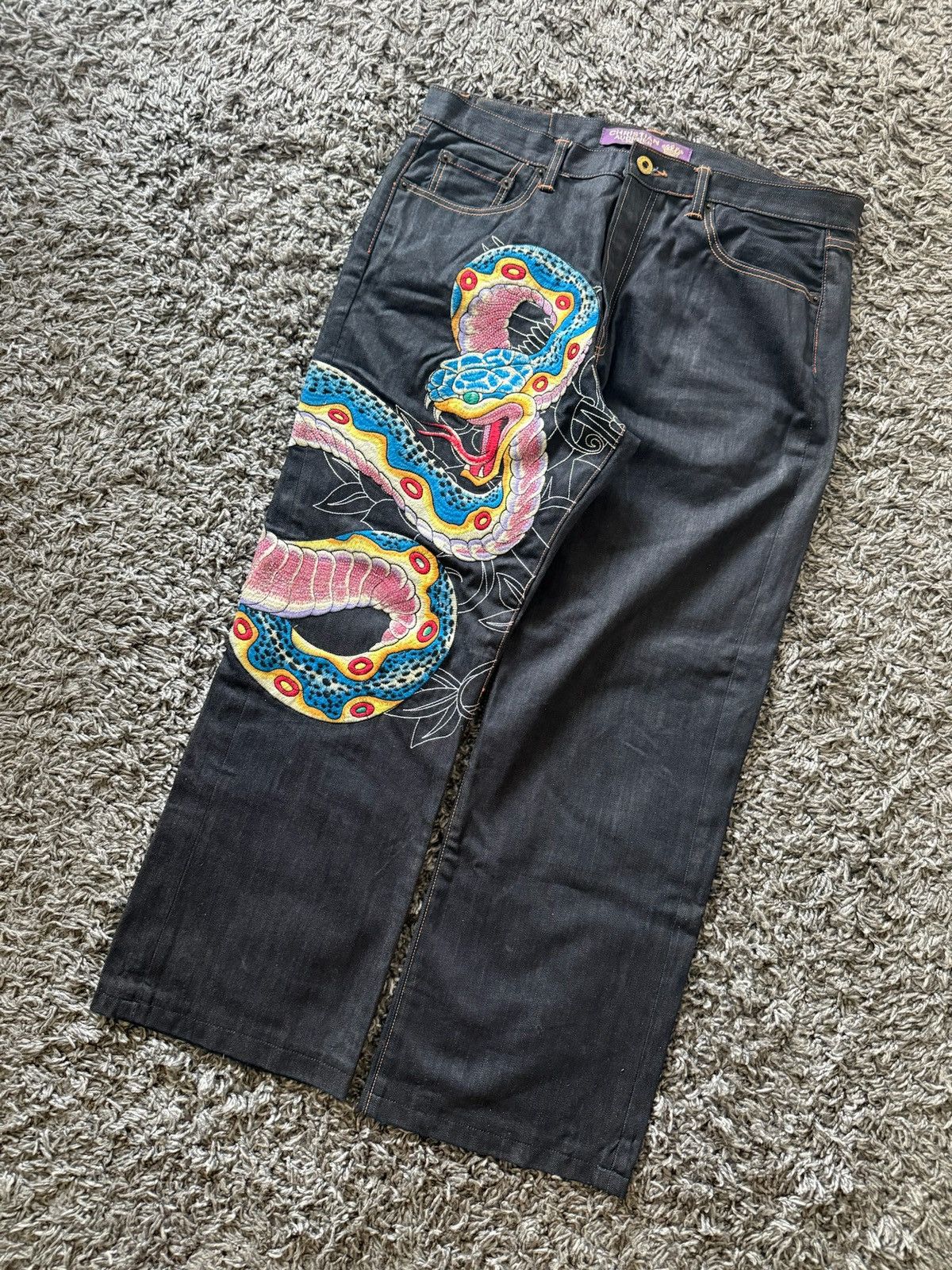Christian Audigier Christian Audigier Snake Jeans Size US 38 / EU 54 - 1 Thumbnail