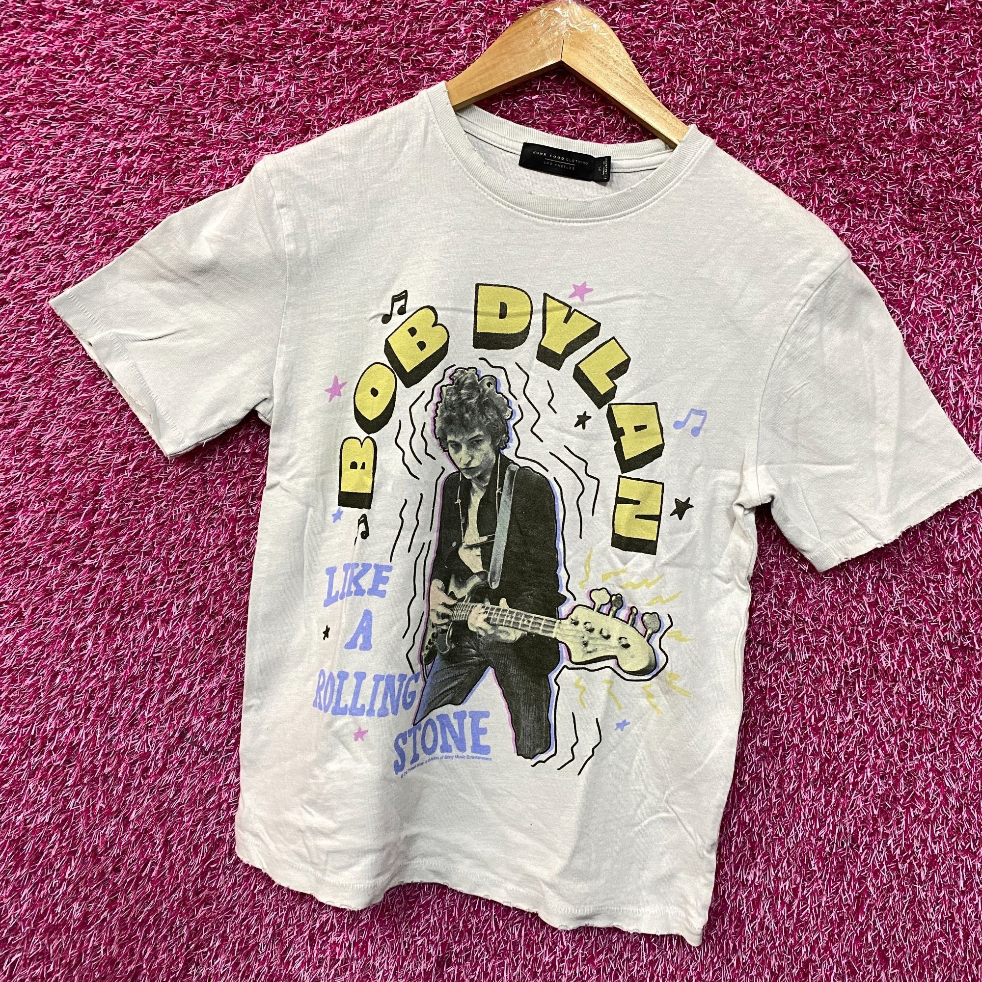Junk Food Bob Dylan Like A Rolling Stone Poster Folk Legend T-Shirt XS Size US XS / EU 42 / 0 - 3 Thumbnail