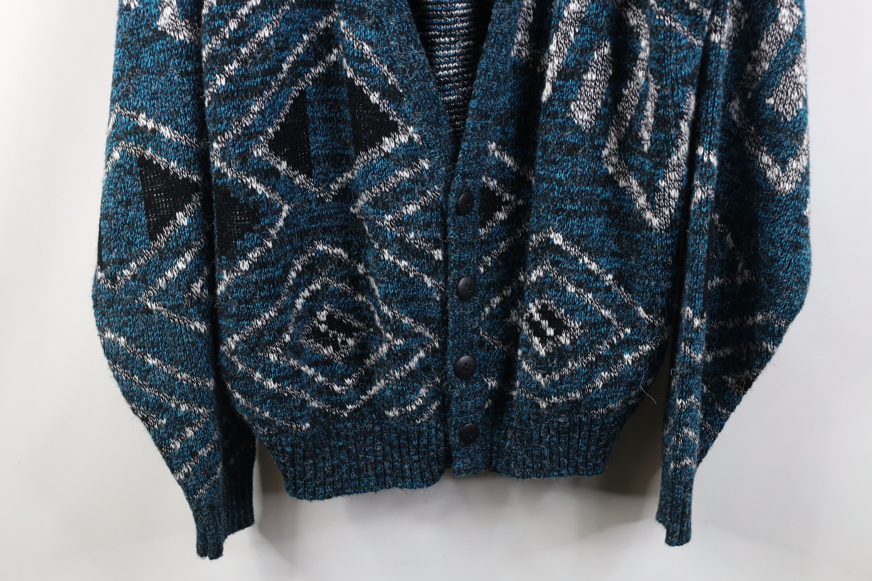 Vintage Vintage 90s Coogi Style Geometric Knit Cardigan Sweater USA Size US XL / EU 56 / 4 - 3 Thumbnail