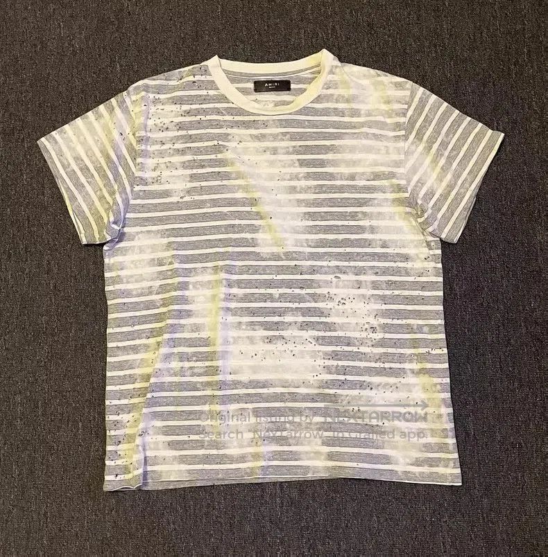 Amiri AMIRI Distressed Striped Oversized T. Size US M / EU 48-50 / 2 - 1 Thumbnail