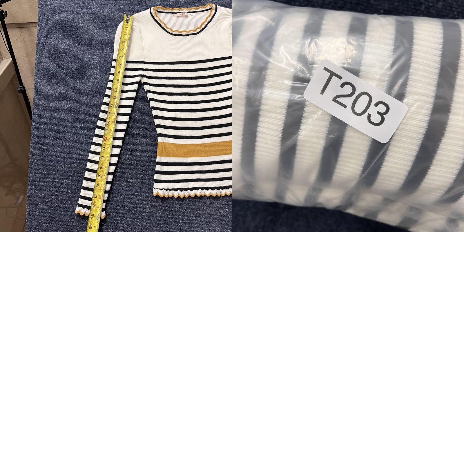Vintage Mi Ami Sweater Womens Large White Black Stripe Ruffle Hem Puff Sleeve Crewneck Size L / US 10 / IT 46 - 8 Thumbnail
