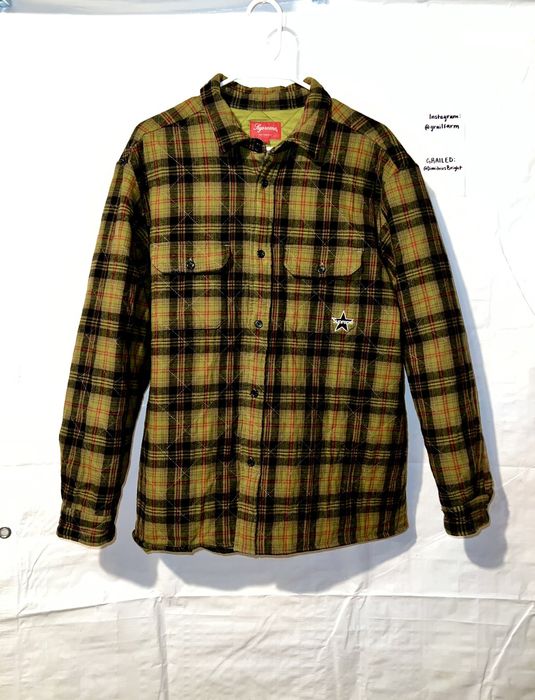 Supreme Supreme Quilted Plaid Flannel Shirt | Grailed