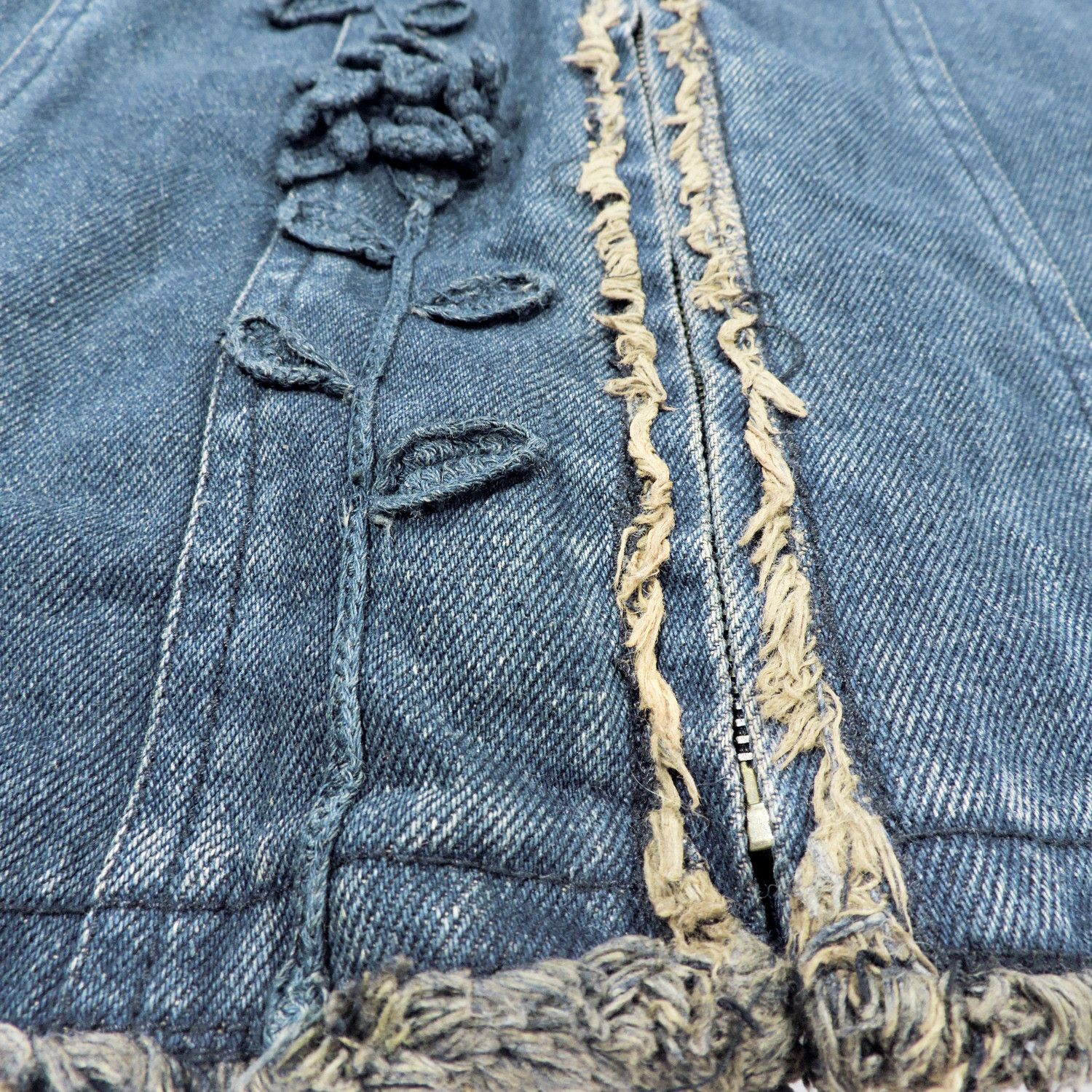 Yohji Yamamoto SACSNY Y'SACCS YOHJI YAMAMOTO EMBROIDERY FLOWER DENIM VEST Size M / US 6-8 / IT 42-44 - 9 Thumbnail