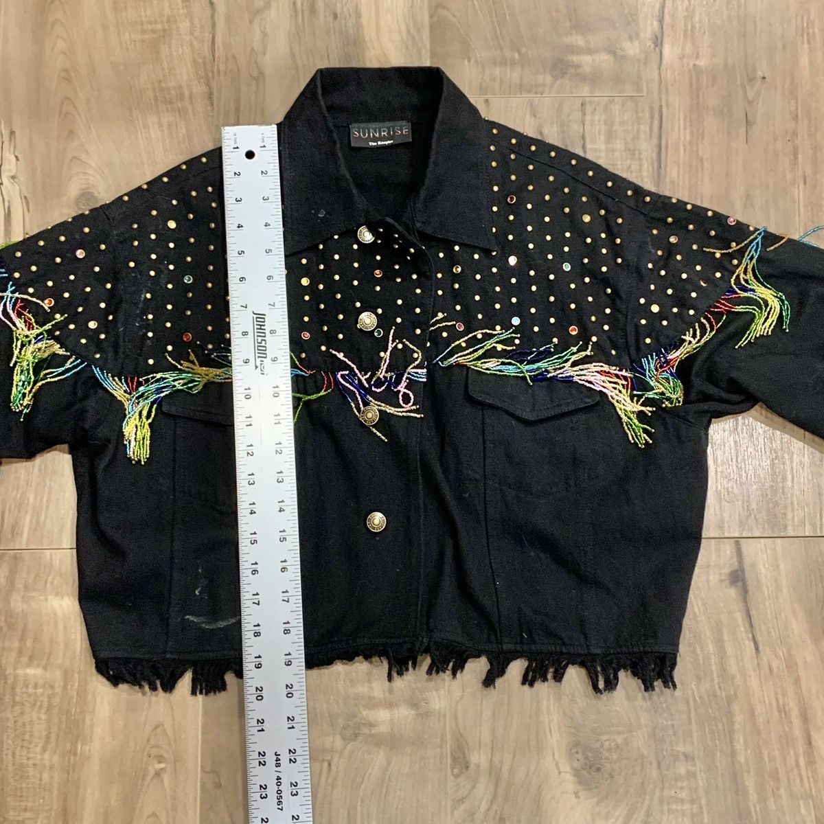 The Kooples THE KOOPLES Studded Fringed Denim Jacket Western cowgirl Size XS / US 0-2 / IT 36-38 - 12 Thumbnail