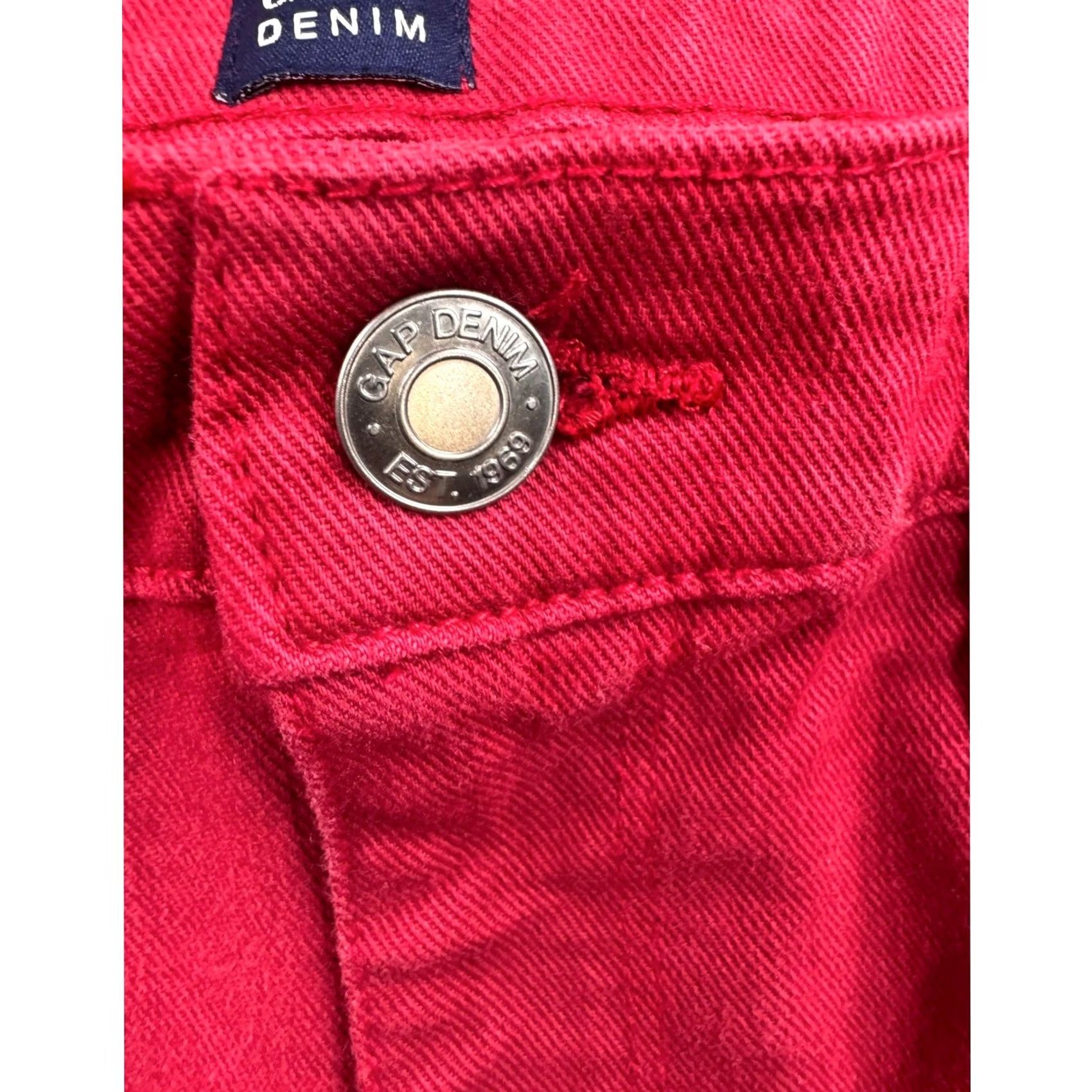 Gap Gap True Skinny Jeans Red Mid Rise Stretch Denim Pants 29 Regular Womens Jeans Modern 5-Pocket Style Zip Button Pocketed Womens Size 29" - 3 Thumbnail