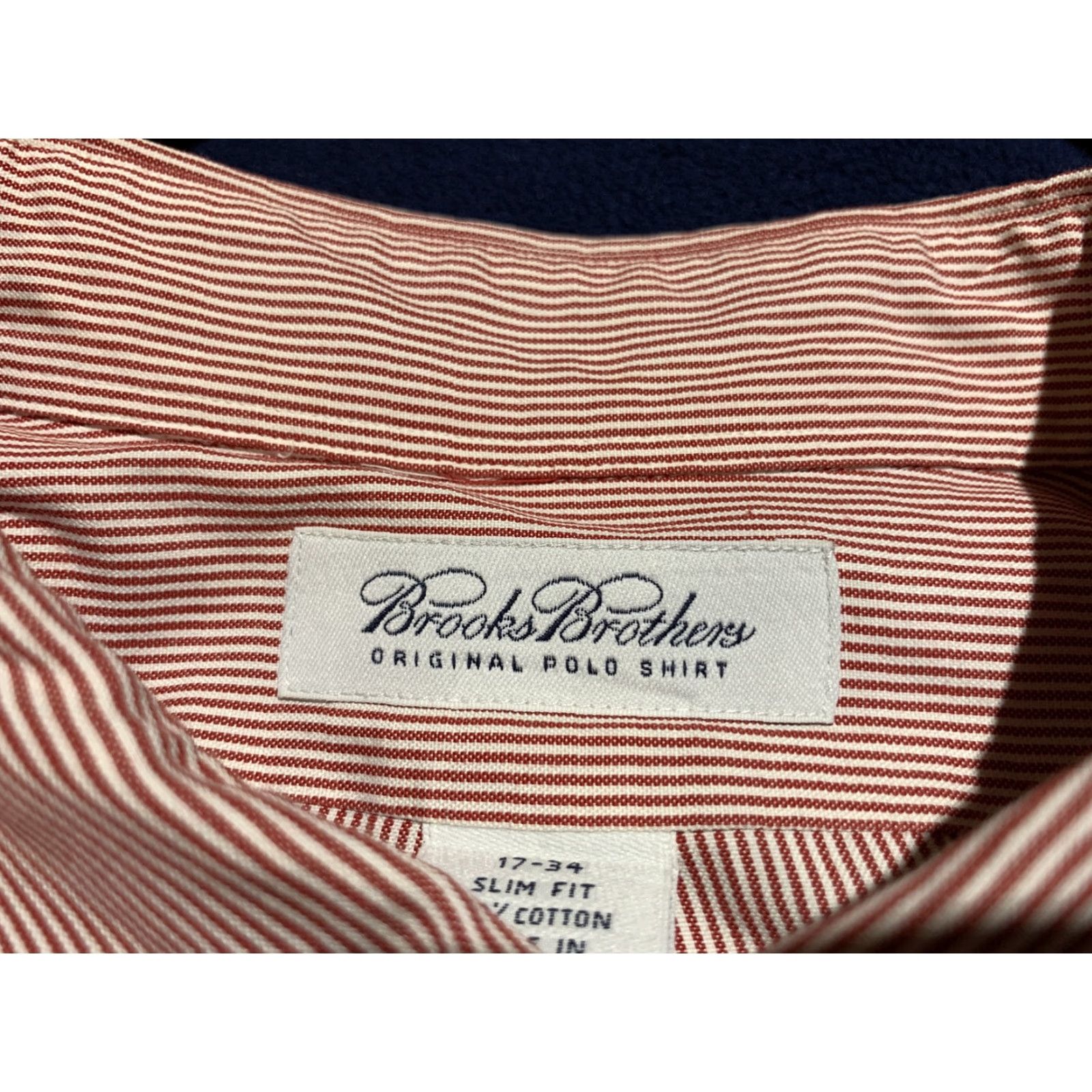Brooks Brothers VINTAGE Brooks Brothers Dress Shirt Men Slim Fit 17-34 Red Striped Business Shirt Size 46R - 5 Thumbnail
