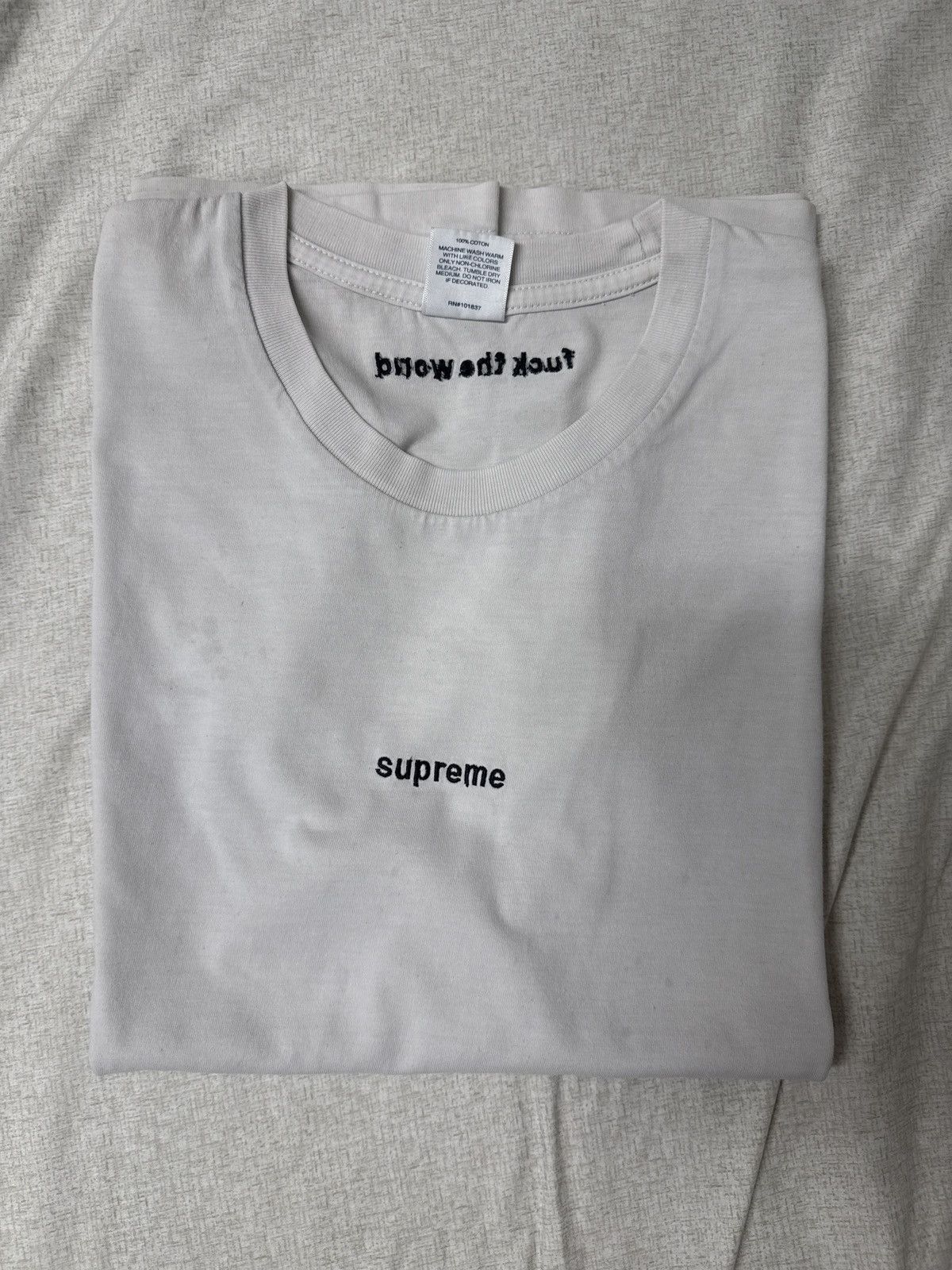 Supreme Supreme Fuck The World FTW White Large FTP Embroidered