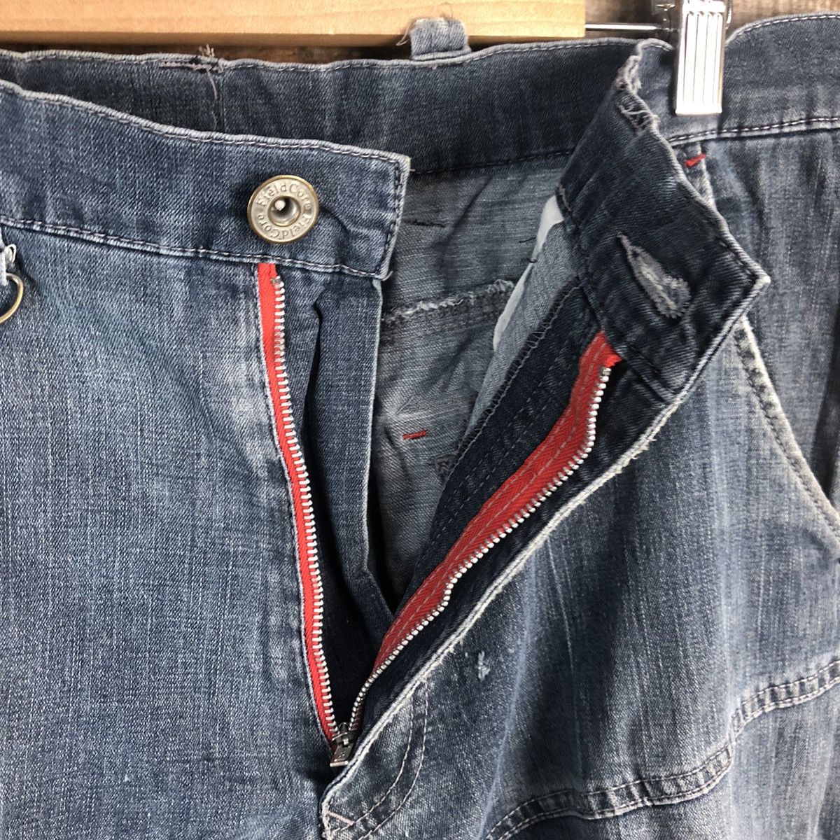 Japanese Brand Field Core Blue Distressed Denim Pants #A2106 Size US 32 / EU 48 - 14 Thumbnail