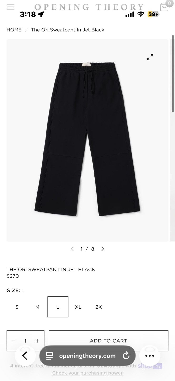 Other OPENING THEORY THE ORI SWEATPANT in Jet black Size Large Size US 33 - 6 Thumbnail