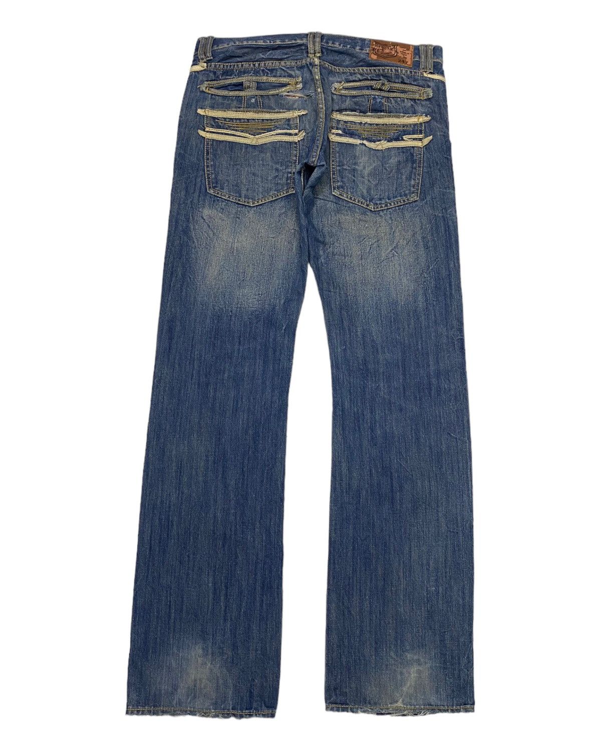 Hysteric Glamour FLARE JEANS SNUFF 247 DISTRESSED DENIM JEANS RARE Size US 34 / EU 50 - 2 Thumbnail