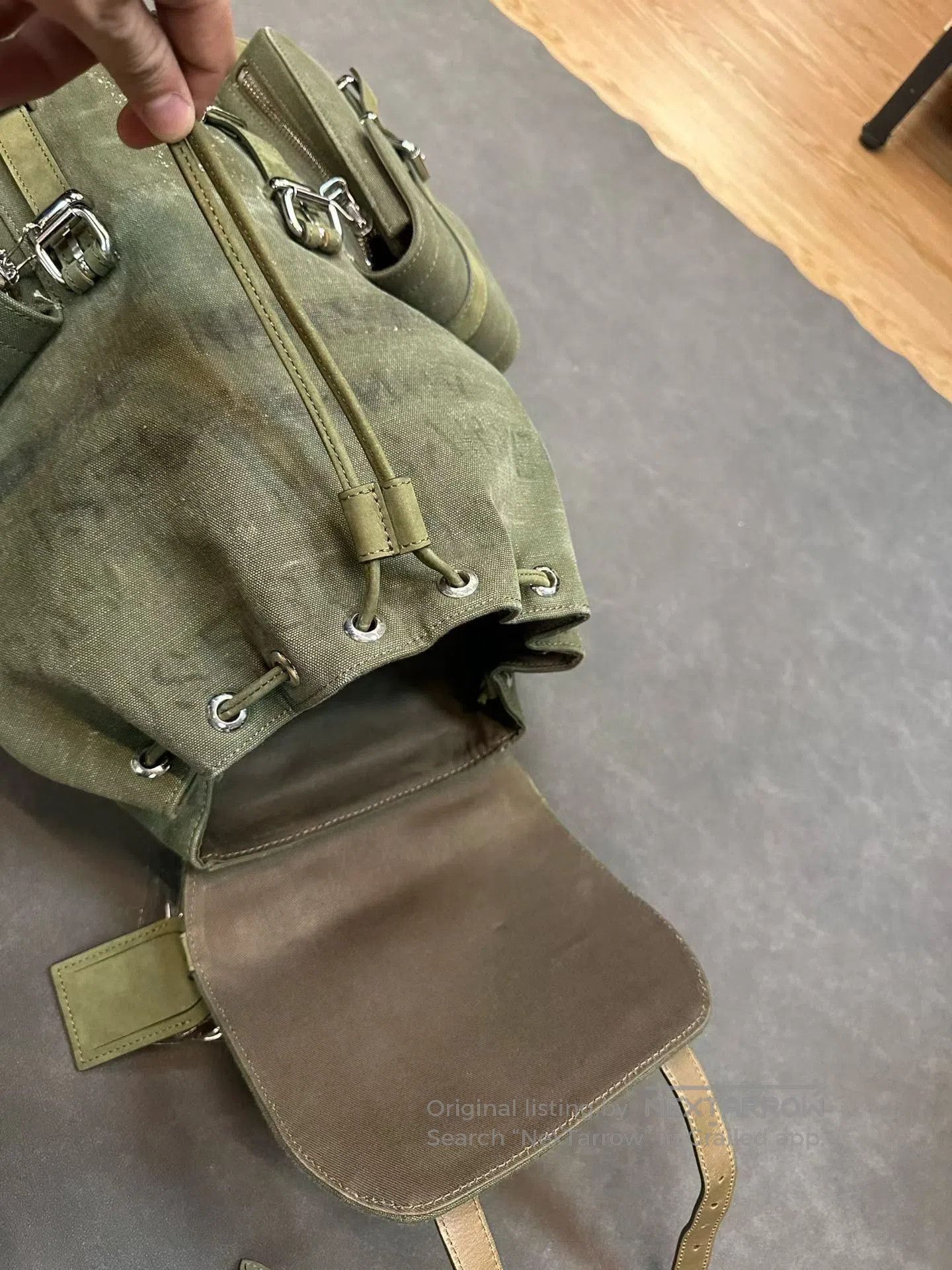 READYMADE ReadyMade Vintage Military Fabric Flap Pocket Backpack. Size ONE SIZE - 5 Thumbnail