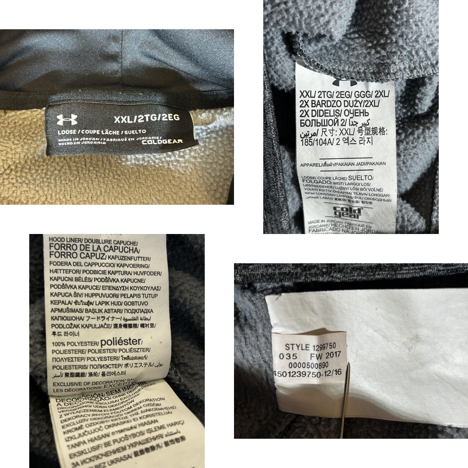 Under Armour Under Armour Hoodie Mens 2XL Gray ColdGear Pullover Fleece Sweatshirt Storm XXL Size US XXL / EU 58 / 5 - 8 Thumbnail