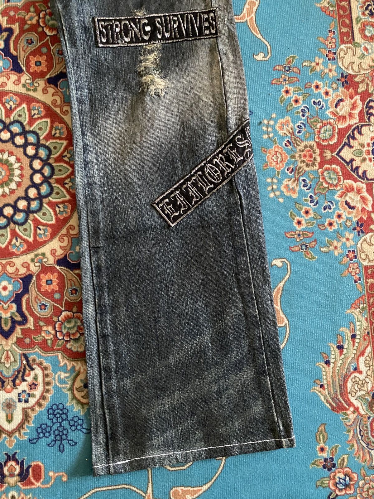 In The Attic In The Attic Japan Sublimation Patchwork Punk Denim Size US 31 - 6 Thumbnail