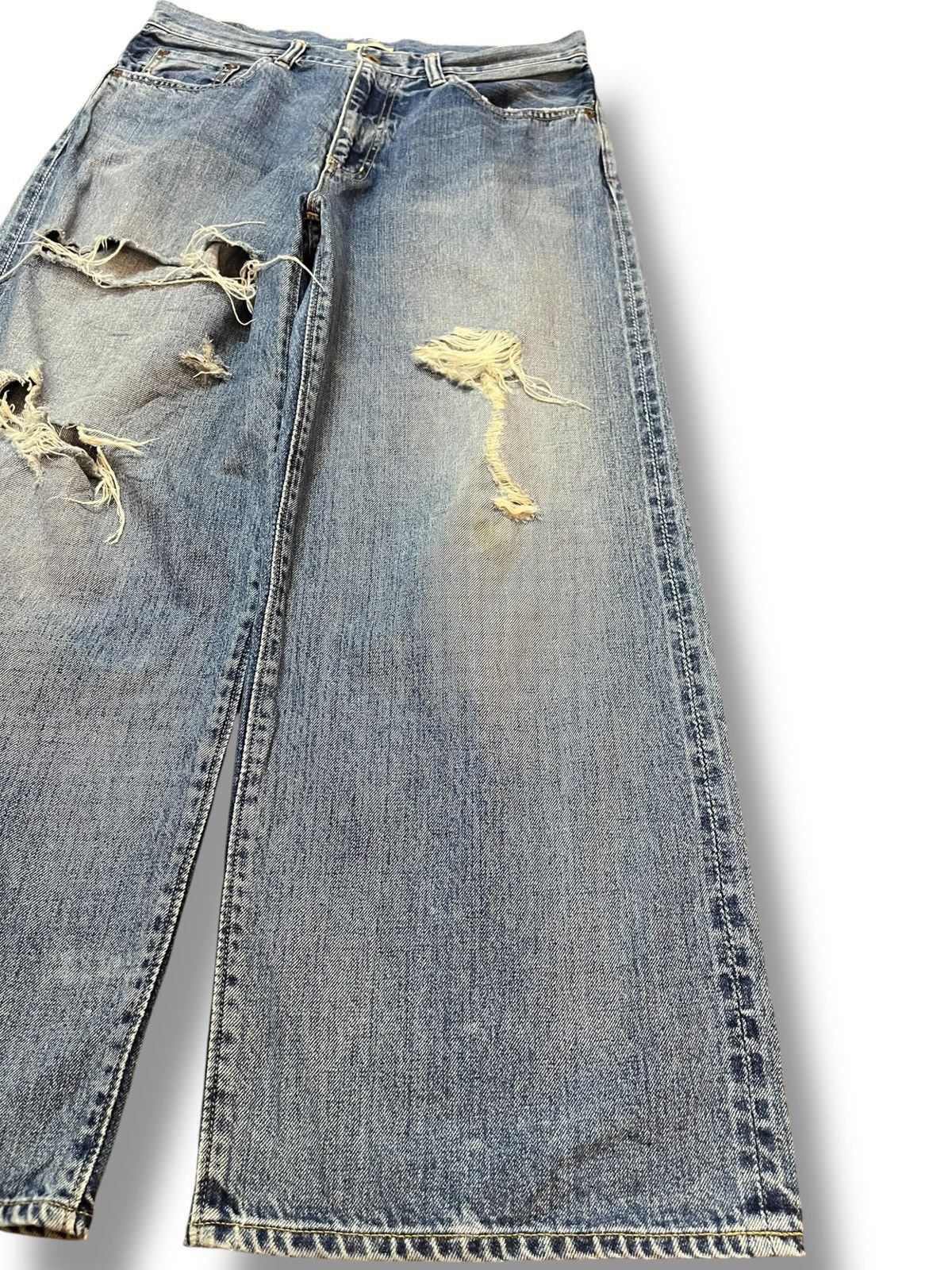 Johnbull Vintage Attick By JohnBull Baggy Wide Leg Selvedge Denim Size US 32 / EU 48 - 4 Thumbnail