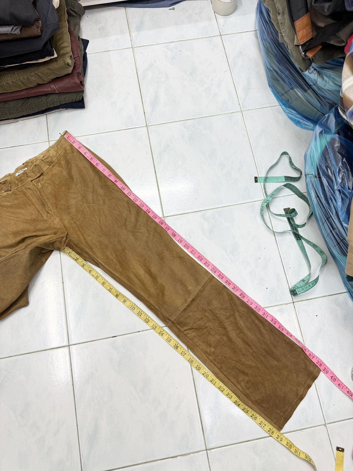 Miu Miu 🔥🔥🔥ARCHIVE MIU MIU SUEDE LEATHER PANTS Size 26" / US 2 / IT 38 - 14 Thumbnail