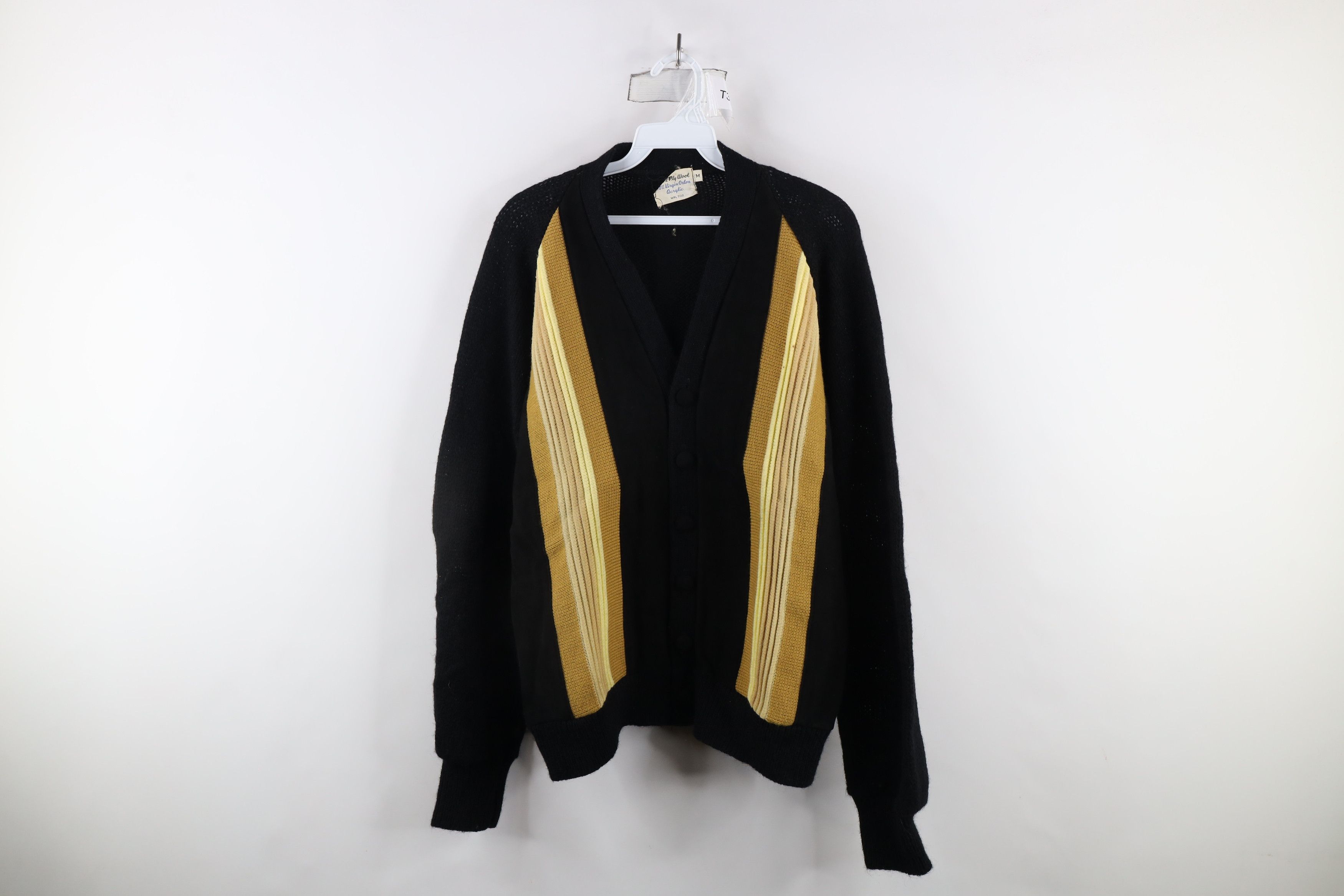 Vintage Vintage 40s 50s Rockabilly Knit Panel Cardigan Sweater USA Size US M / EU 48-50 / 2 - 1 Thumbnail