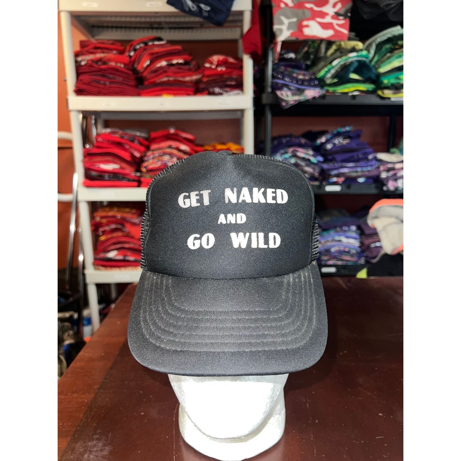 Vintage Vintage Get Naked Hat Go Wild Black White Headwear VTG Size ONE SIZE - 1 Thumbnail
