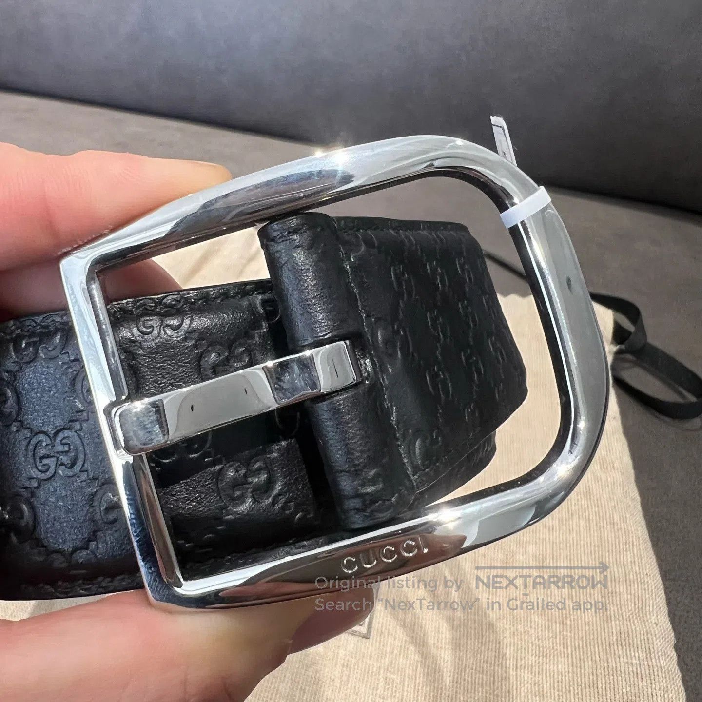 Gucci Guicci Double "G" letter embossed, buttoned leather belt Size ONE SIZE - 2 Thumbnail