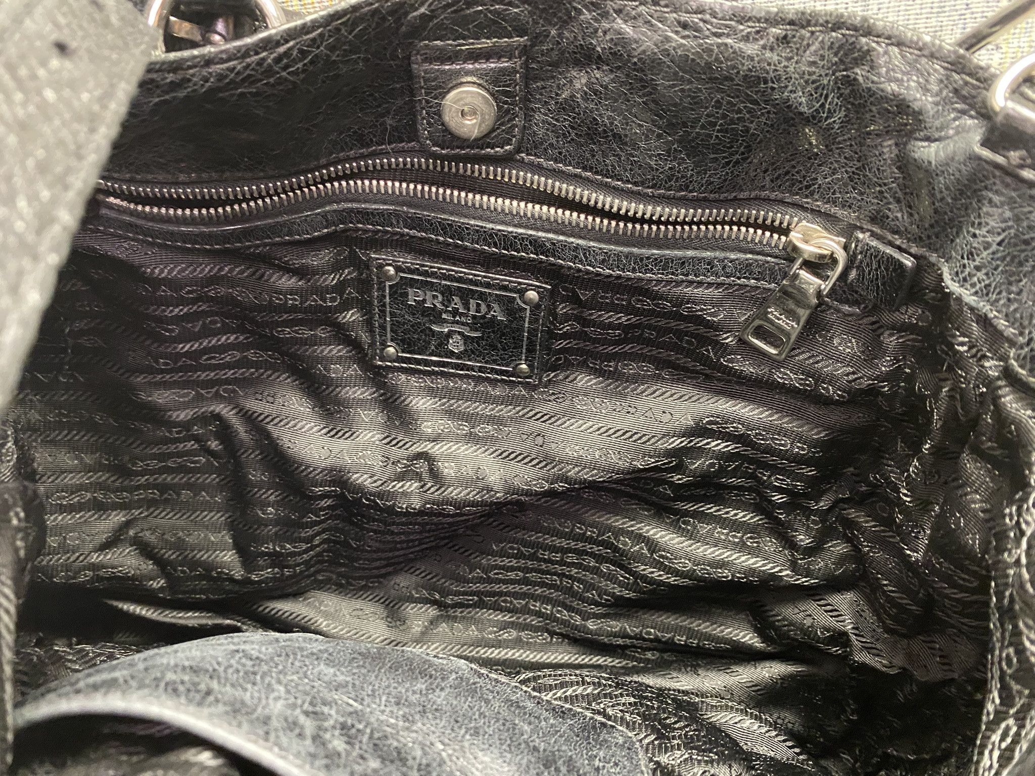 Prada PRADA Milano Vitello Glazed Leather Shoulder Bag Black Italy Size ONE SIZE - 4 Thumbnail