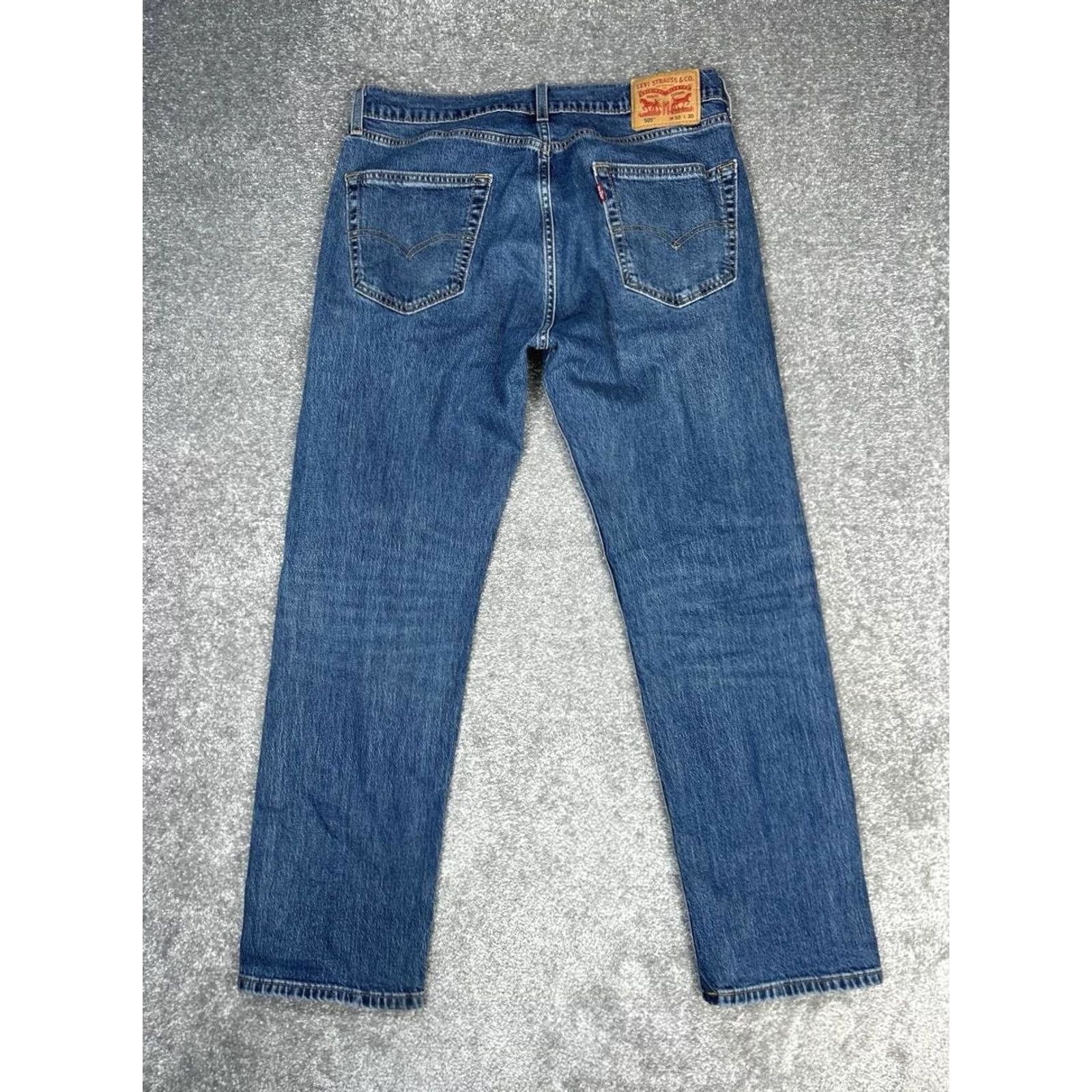 Levi's Levi's 505 Jeans Mens Regular Straight Fit Blue Denim Cotton Stretch 34x30 Inseam 30 5-Pocket Button Zip Size US 33 - 2 Thumbnail
