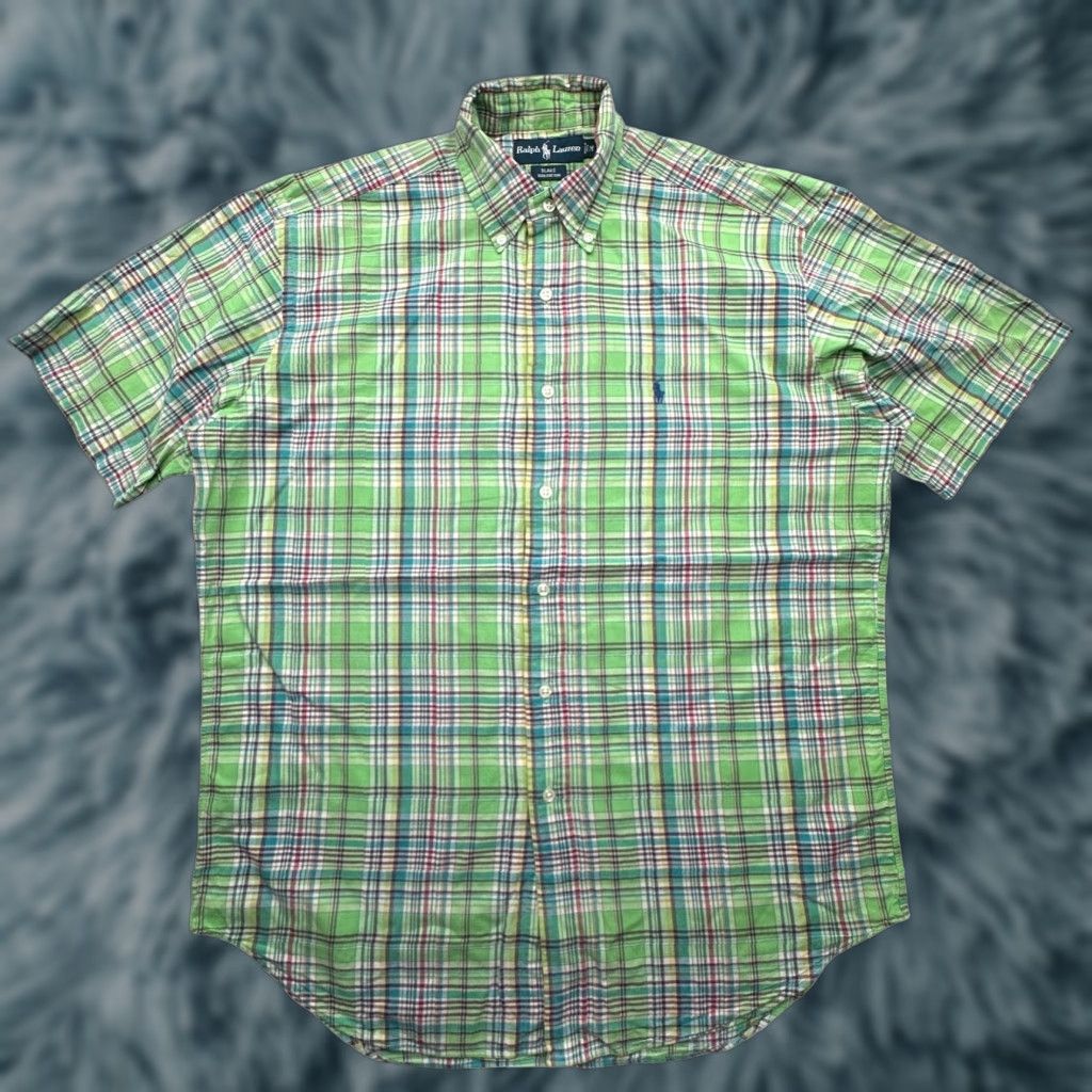 Ralph Lauren Ralph Lauren Blake Green Plaid Short Sleeve Button Down Shirt Mens Medium Cotton Pink Size US M / EU 48-50 / 2 - 1 Thumbnail